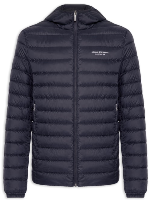 Jaqueta Masculina Puffer Piumino Com Capuz – Azul