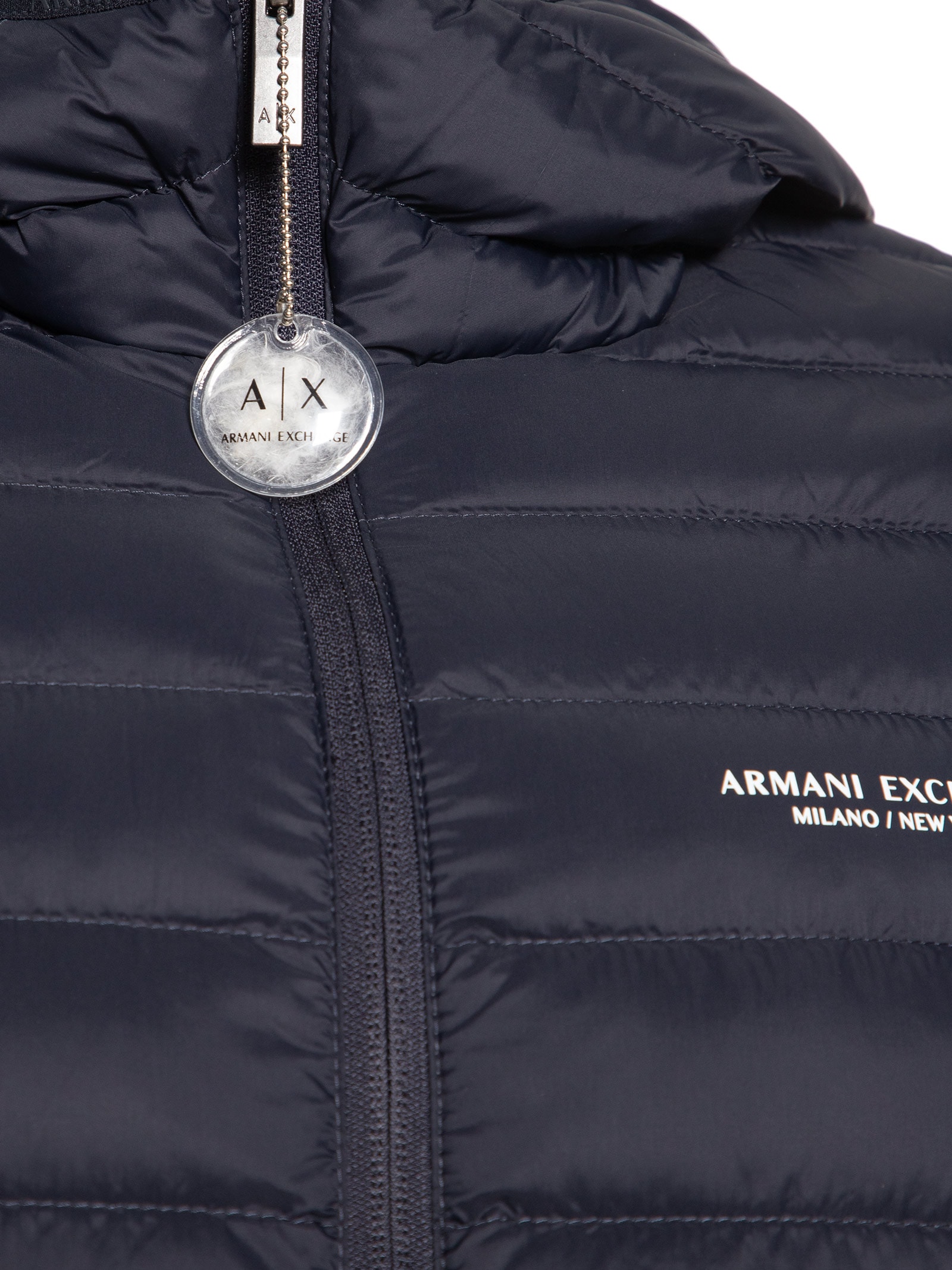 Jaqueta Masculina Puffer Piumino Com Capuz Azul Armani Exchange
