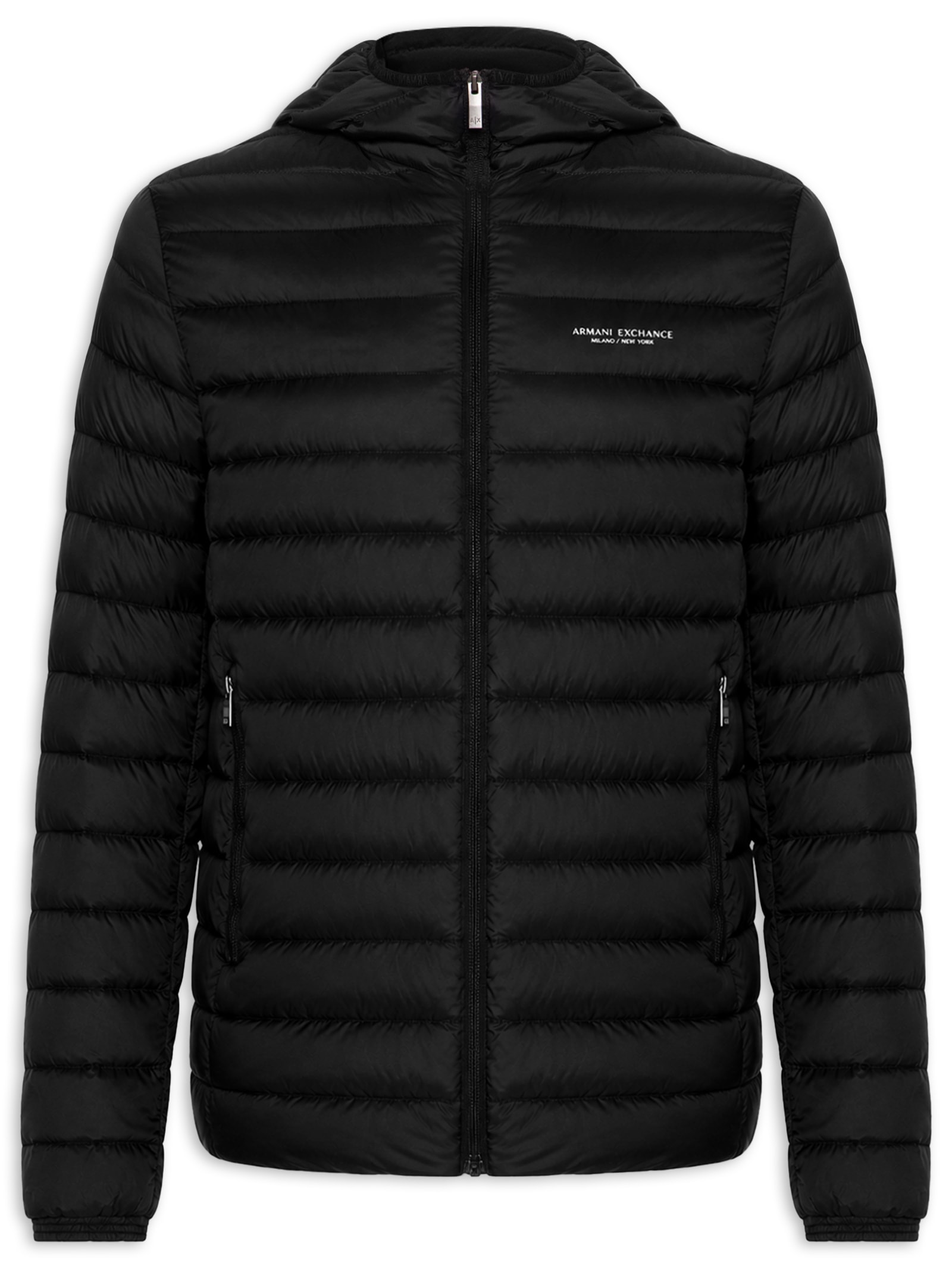 Jaqueta Masculina Puffer Piumino Com Capuz Preto Armani Exchange