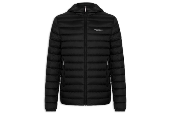 Jaqueta Masculina Puffer Piumino Com Capuz - Preto