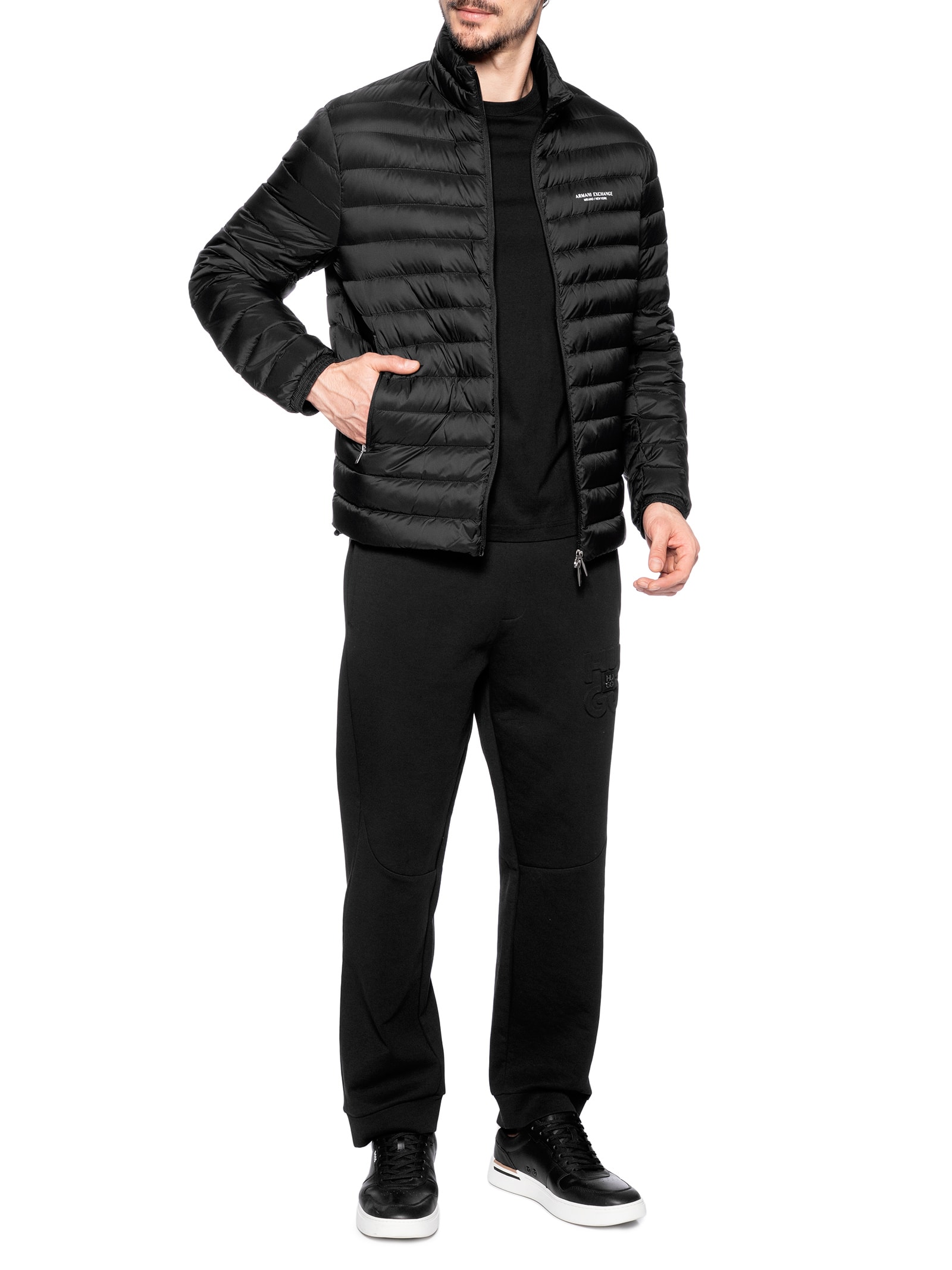 Armani Exchange - Jaqueta Masculina Puffer Piumino - Preto