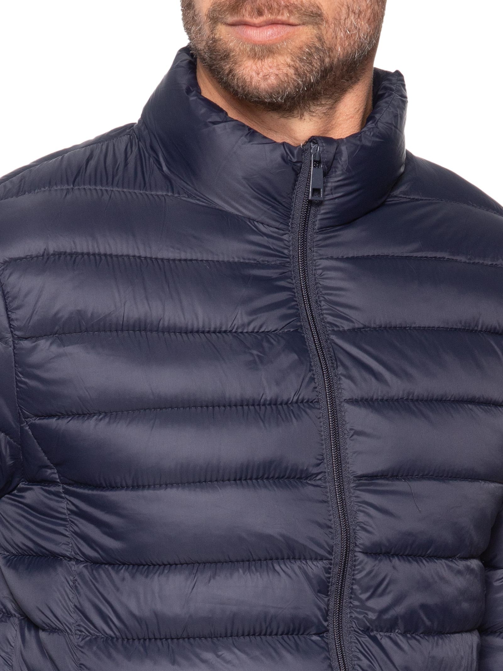 Jaqueta Masculina Puffer Sem Gorro Azul Basiq Men