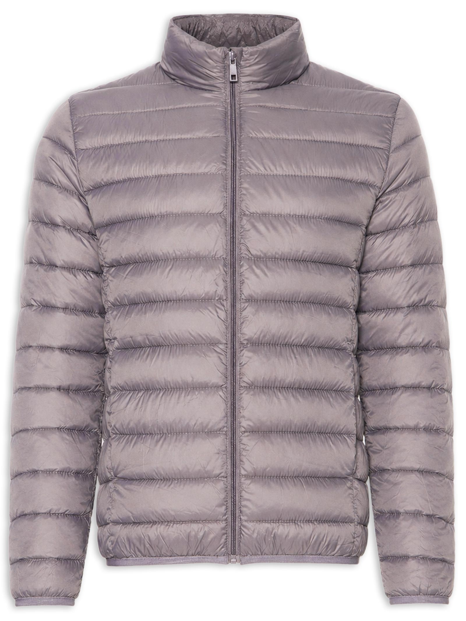 Jaqueta Masculina Puffer Sem Gorro Cinza Basiq Men