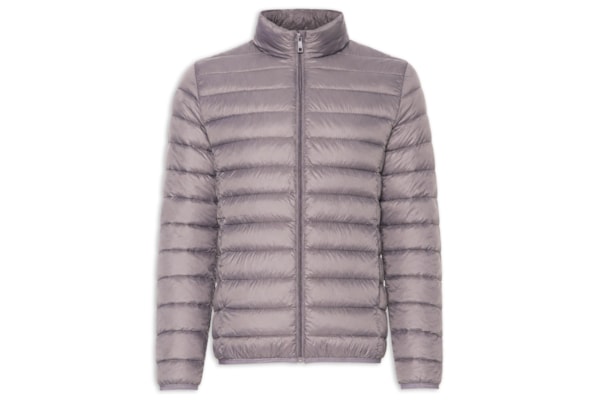 Jaqueta Masculina Puffer Sem Gorro - Cinza