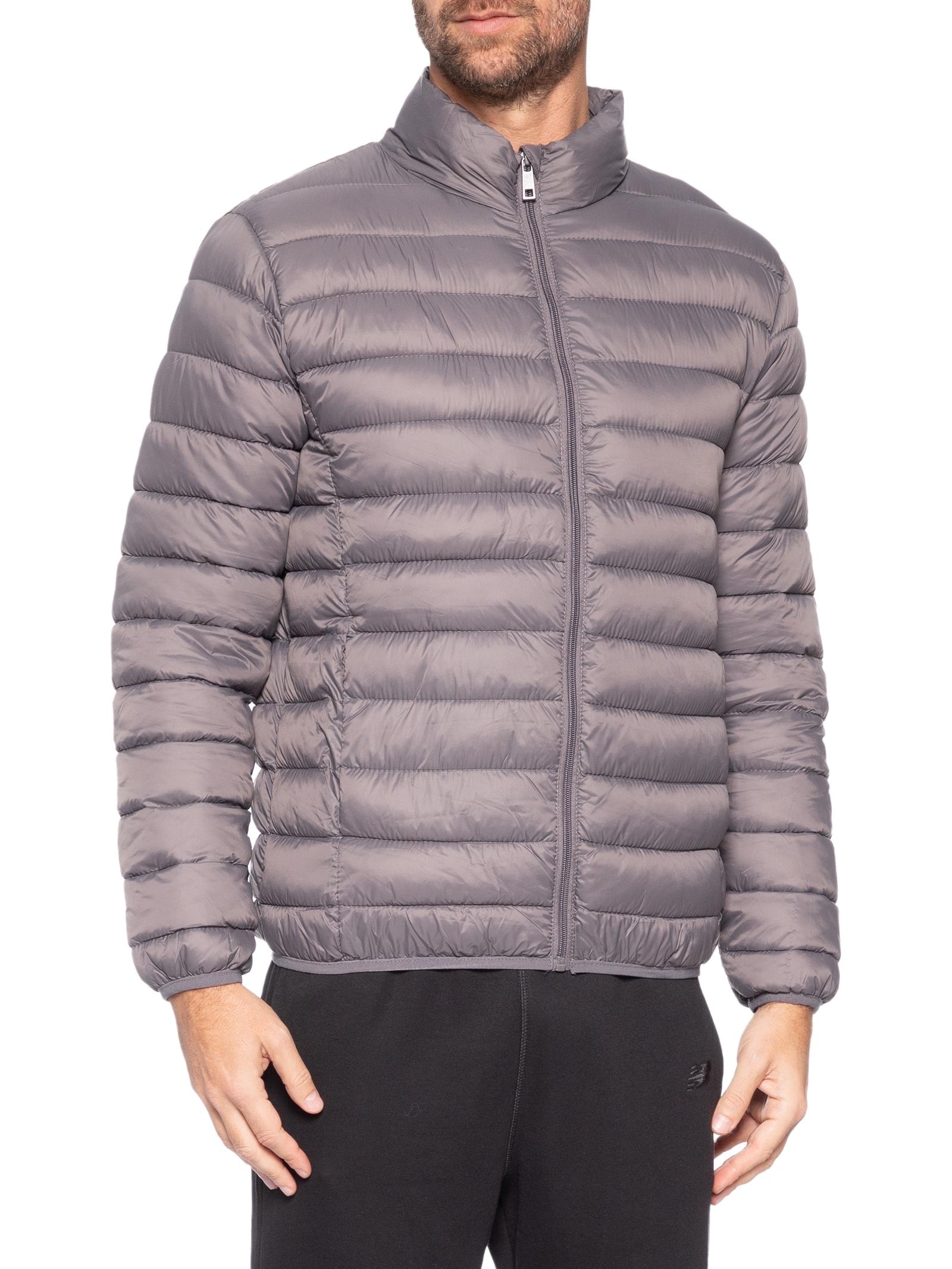 Jaqueta Masculina Puffer Sem Gorro Cinza Basiq Men