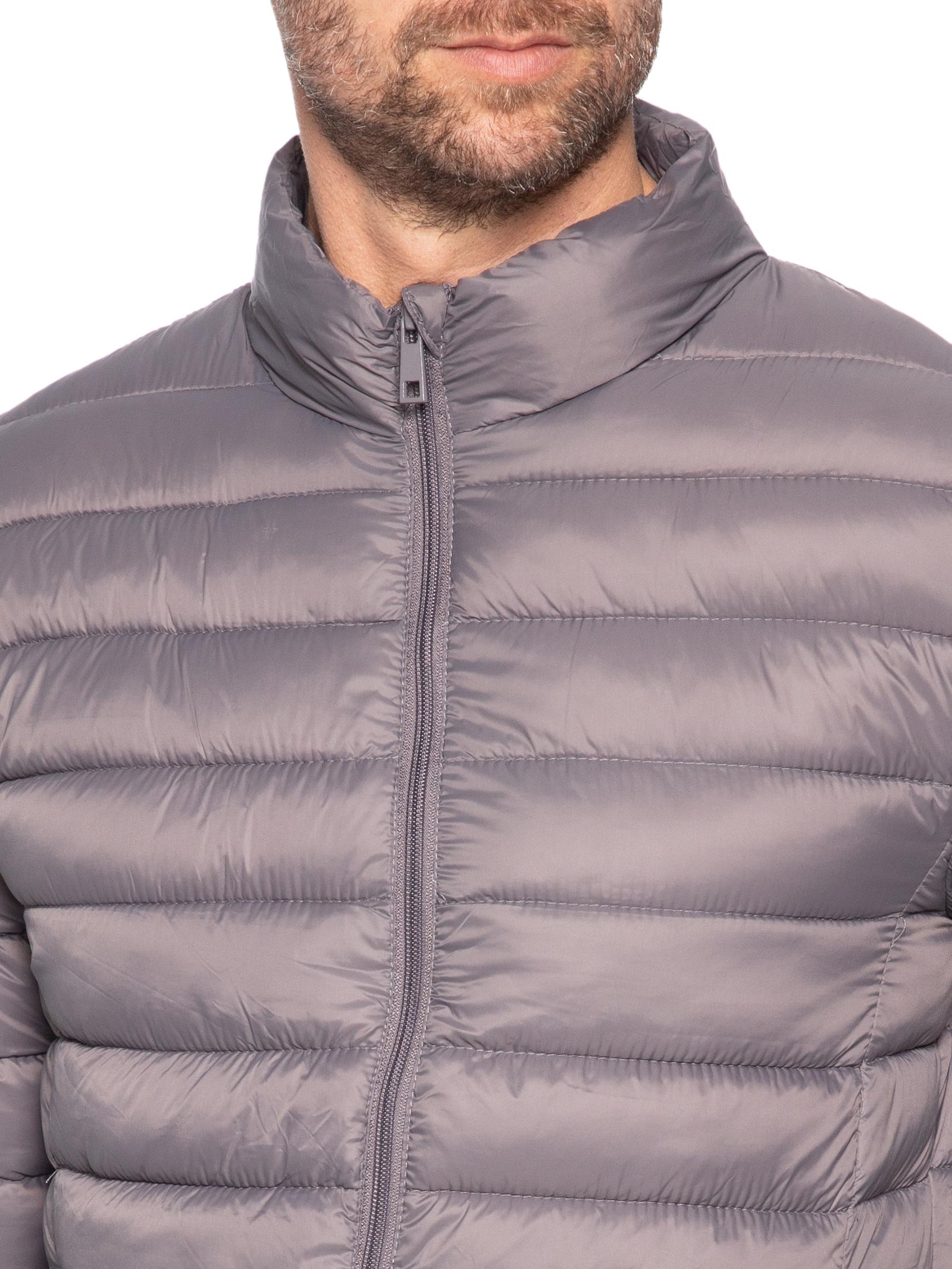 Jaqueta Masculina Puffer Sem Gorro Cinza Basiq Men