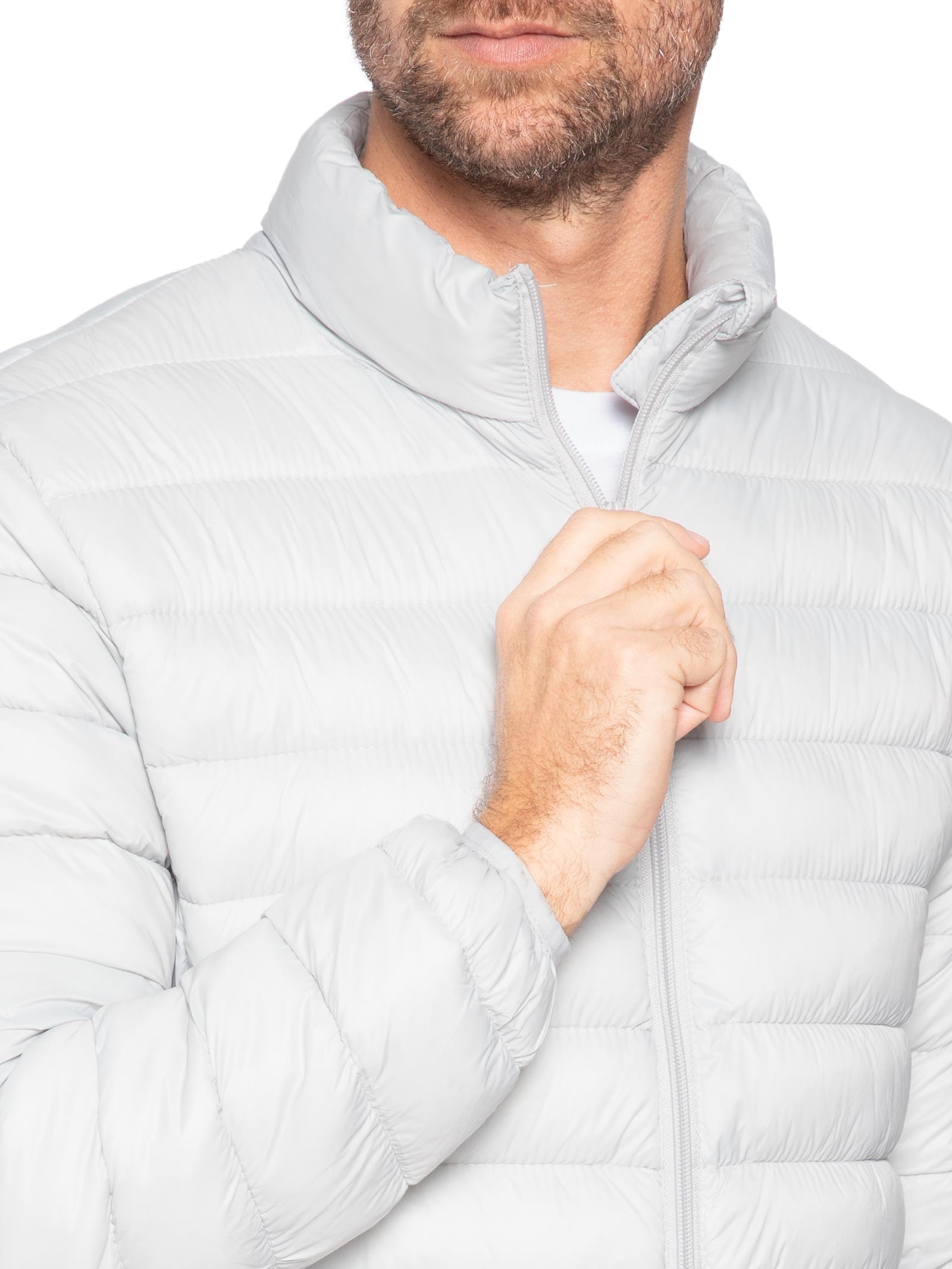 Jaqueta Masculina Puffer Sem Gorro Cinza Basiq Men