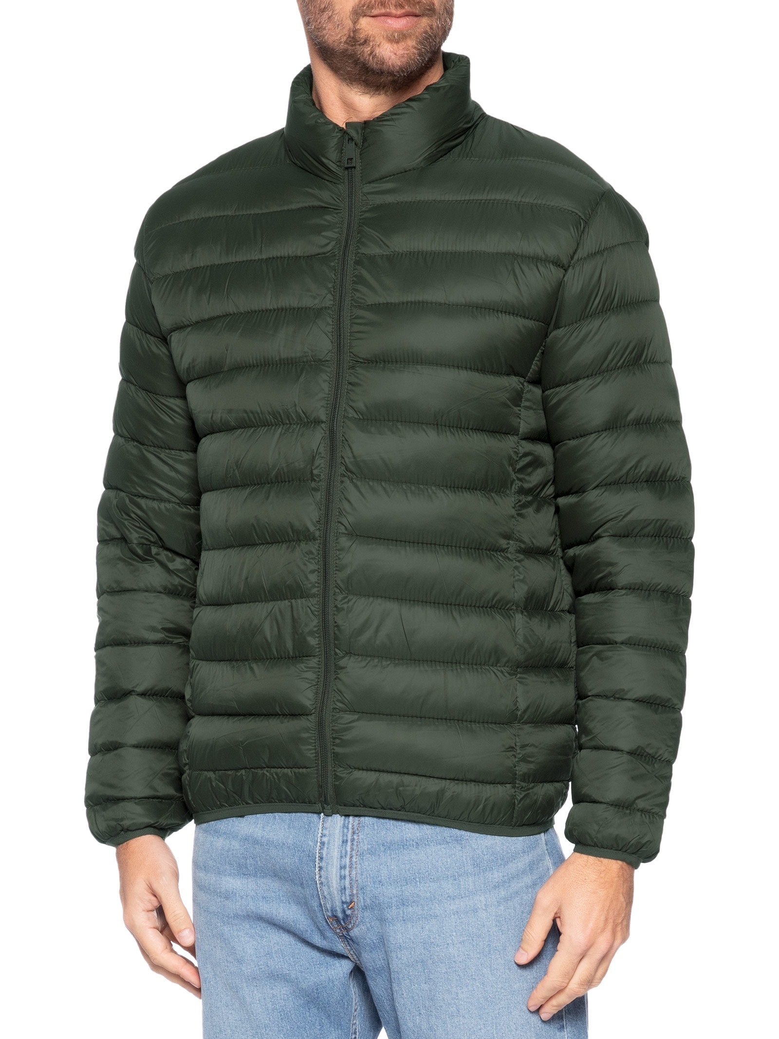 Jaqueta Masculina Puffer Sem Gorro Verde Basiq Men