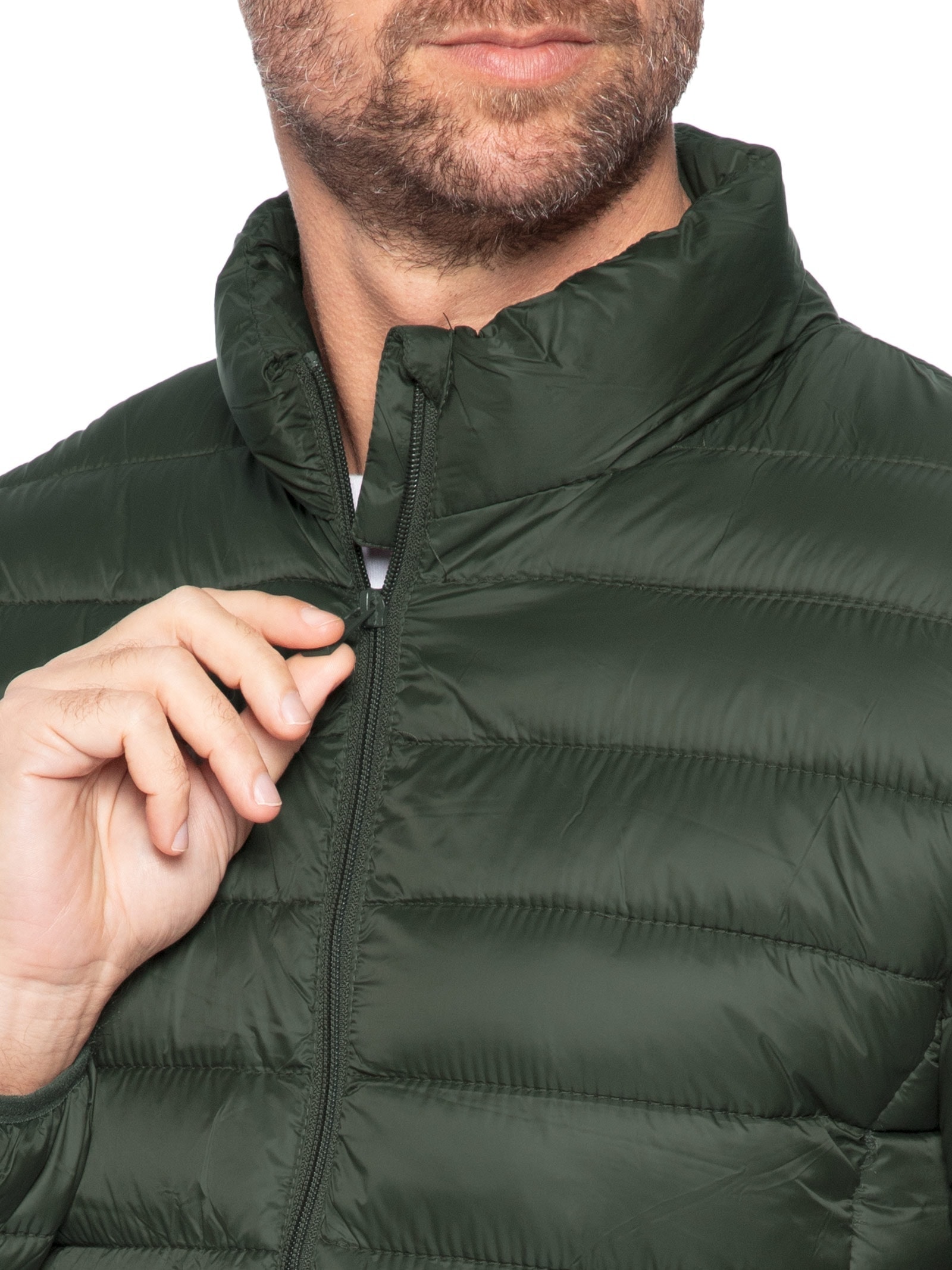 Jaqueta Masculina Puffer Sem Gorro Verde Basiq Men