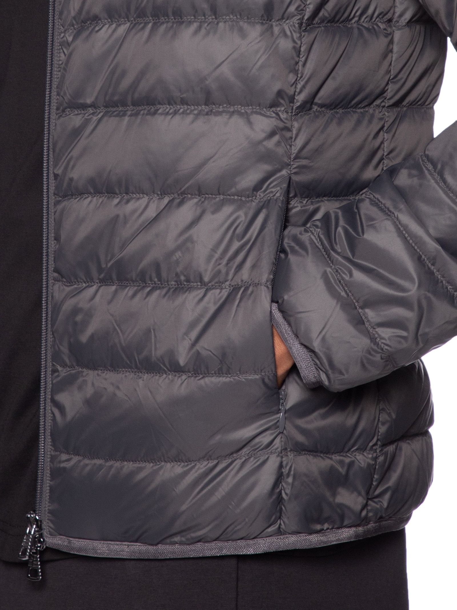 Jaqueta Masculina Puffer Train Core Down Light Cinza Ea7 Emporio Armani