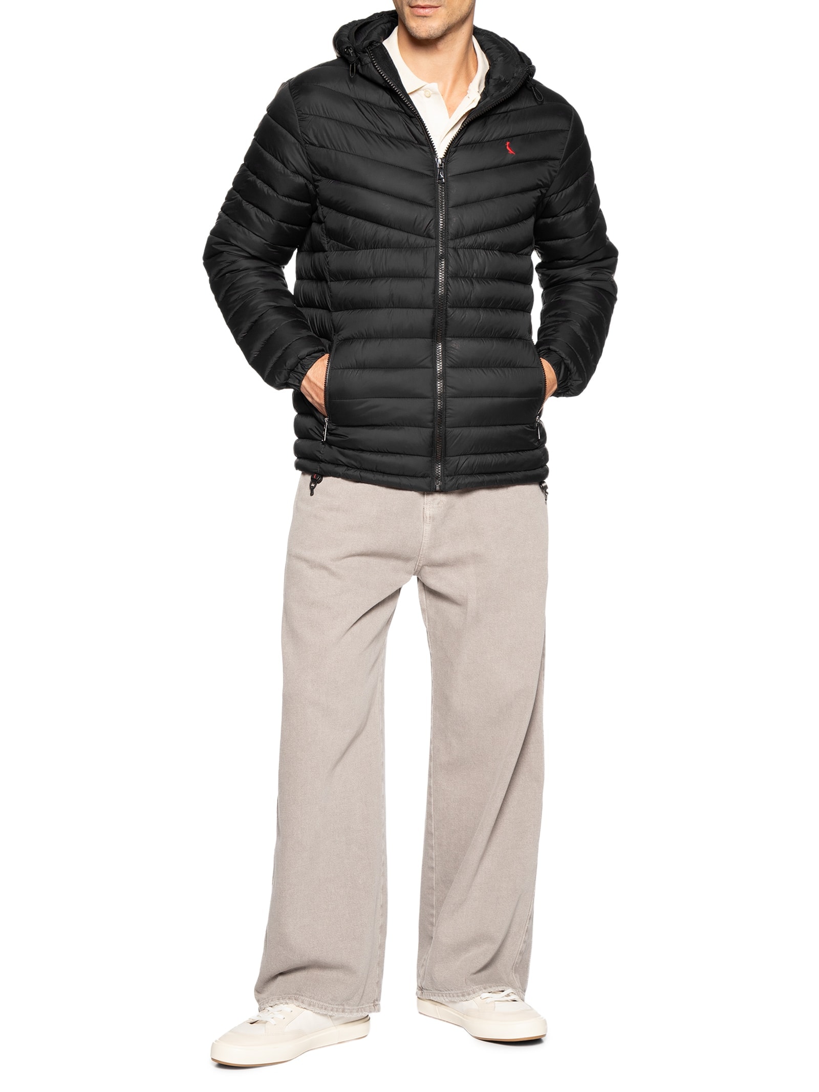 Jaqueta Masculina Puffer Upton Red Bird Preto Reserva