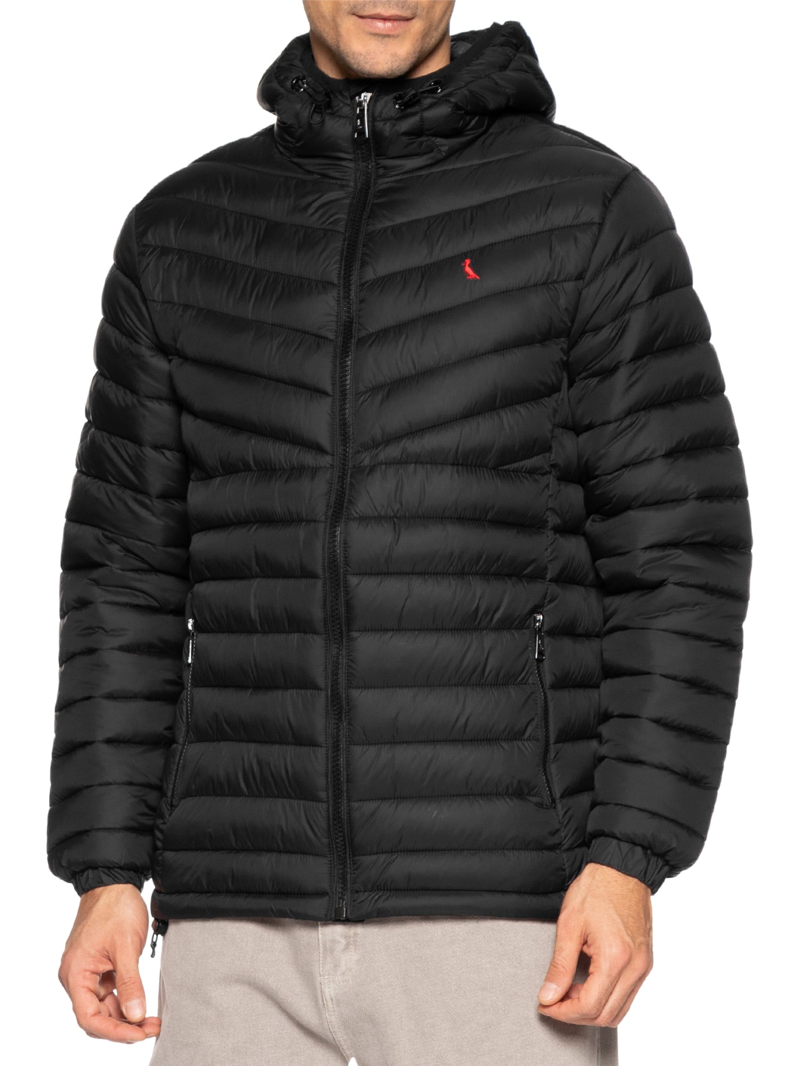 Jaqueta Masculina Puffer Upton Red Bird Preto Reserva
