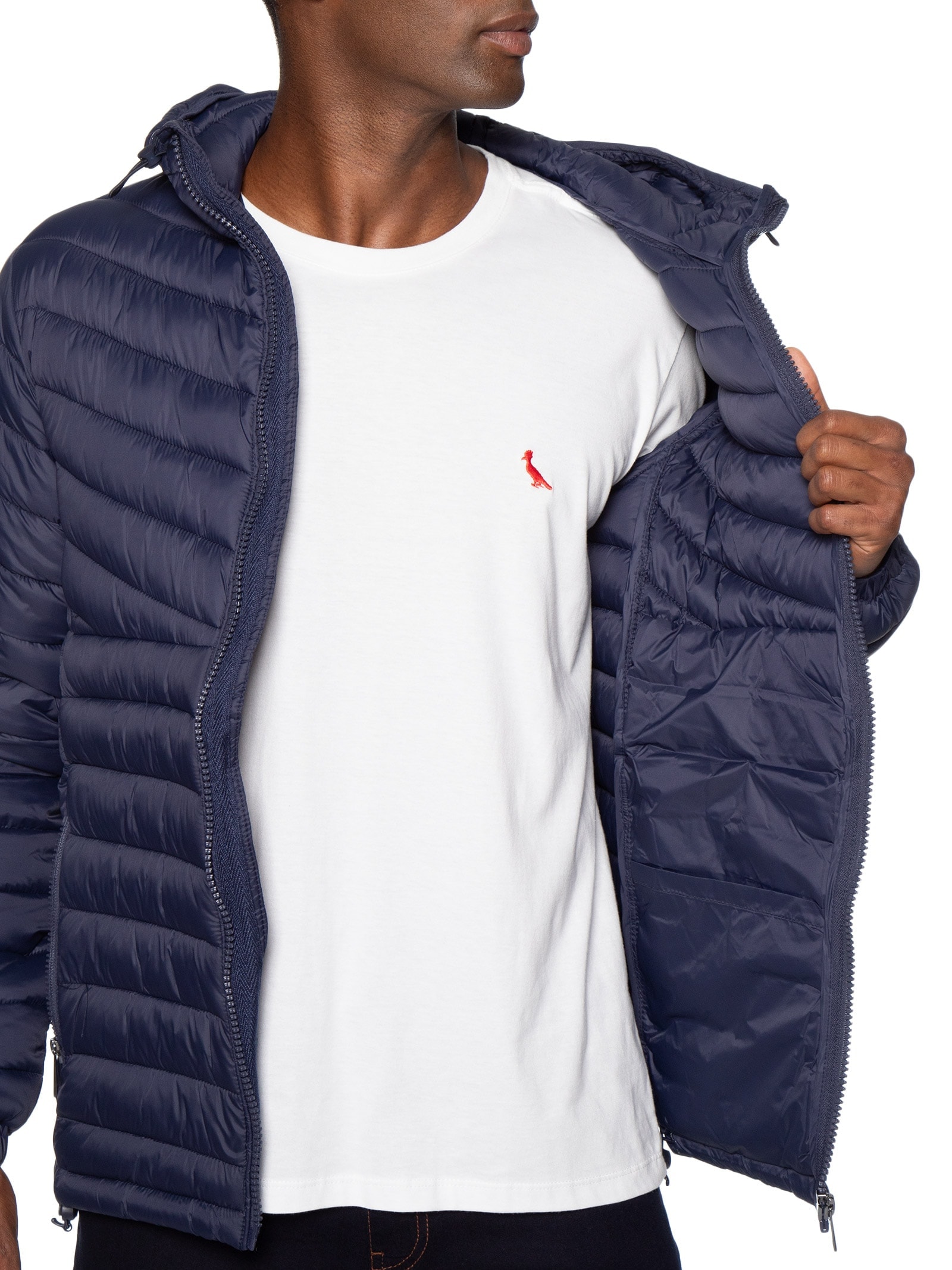 Jaqueta Masculina Puffer Uptown Color Bird Azul Reserva