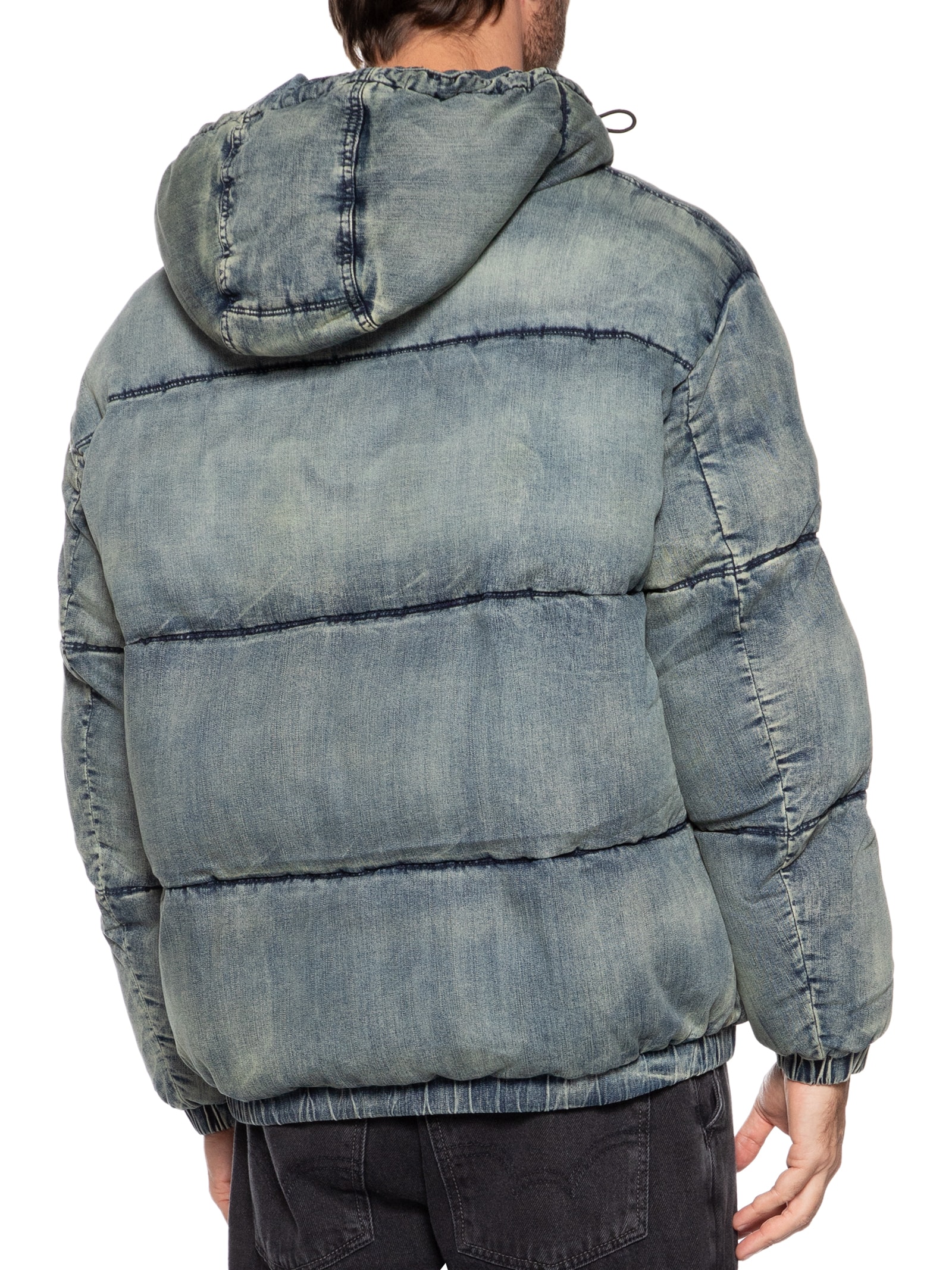 Diesel - Jaqueta Masculina Puffer W-Mons Matelassê Jeans - Azul