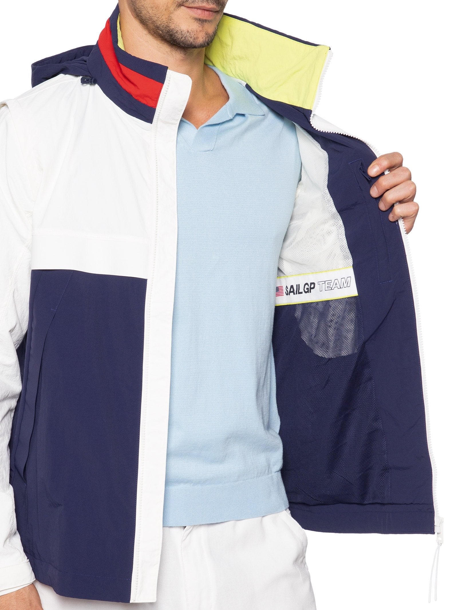 Jaqueta Masculina Regatta Us Sailgp Colorblock Branco Tommy Hilfiger