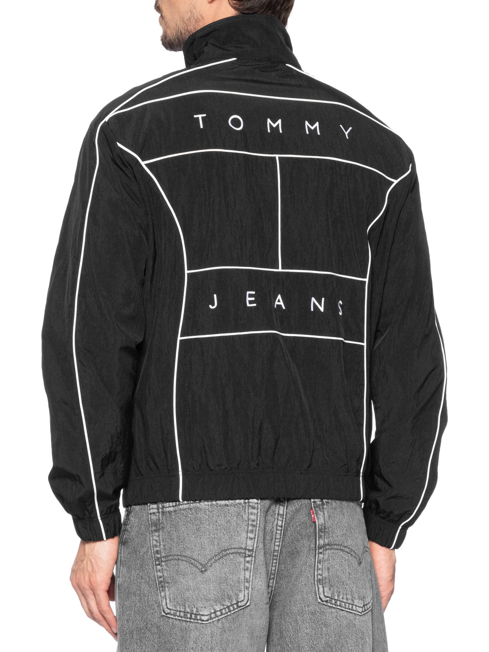 Jaqueta Masculina Regular Fit Detalhe Flag Viés Preto Tommy Jeans