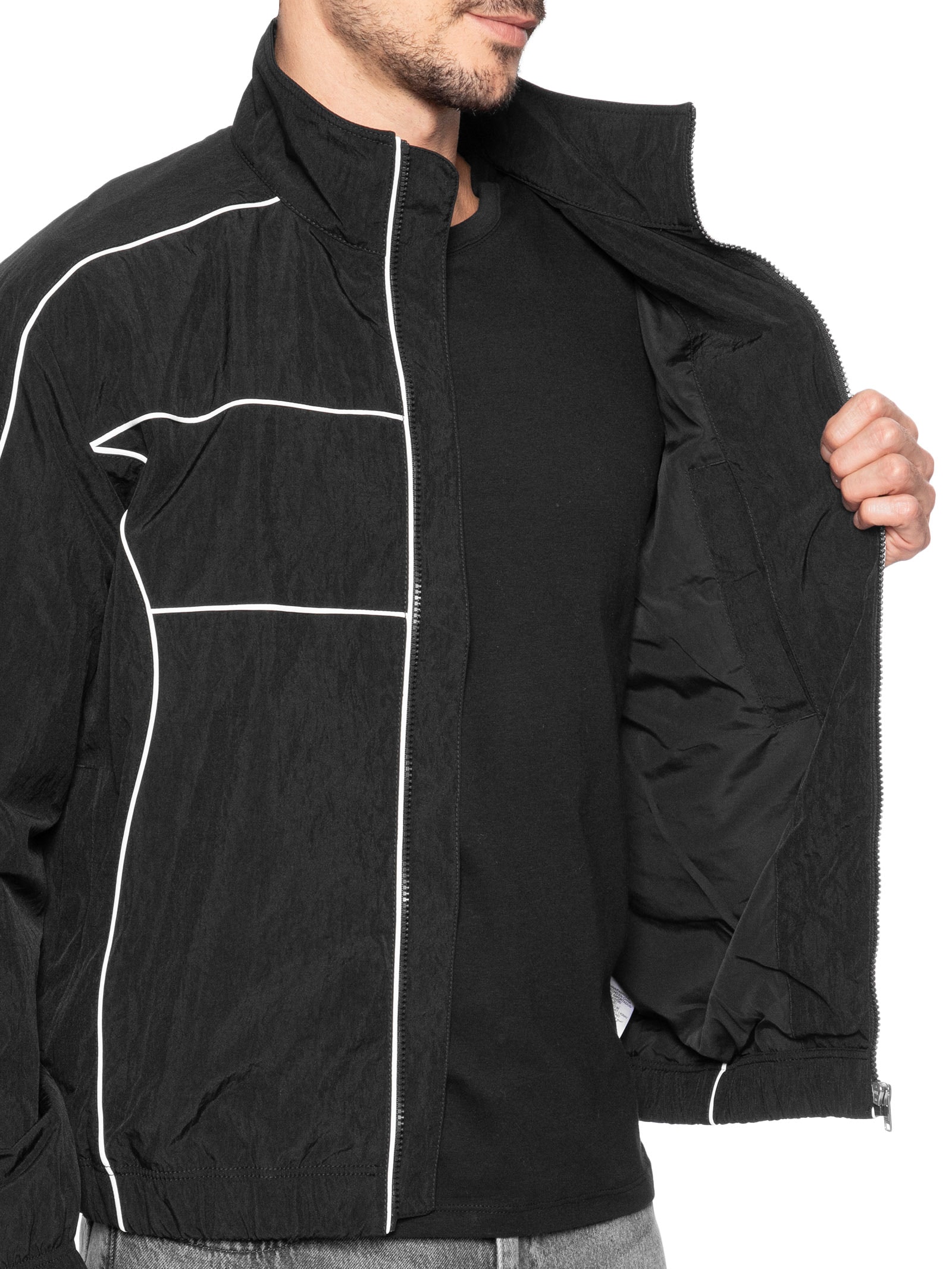 Jaqueta Masculina Regular Fit Detalhe Flag Viés Preto Tommy Jeans