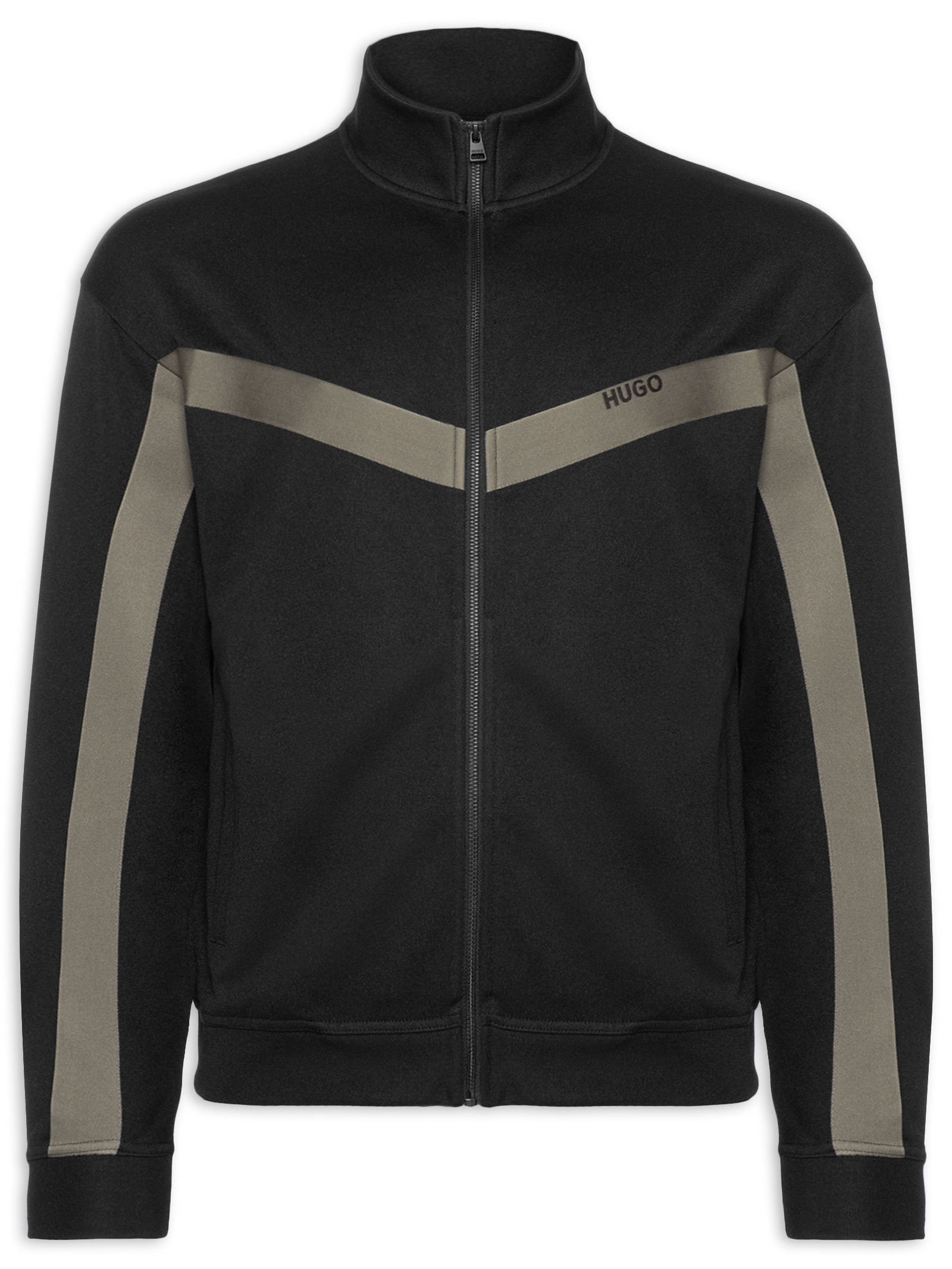 Jaqueta Masculina Relaxed- Fit Chevron Tape Darti Preto Hugo