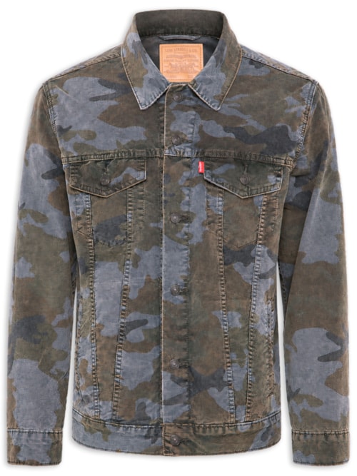 Jaqueta Masculina Relaxed Fit Trucker - Azul