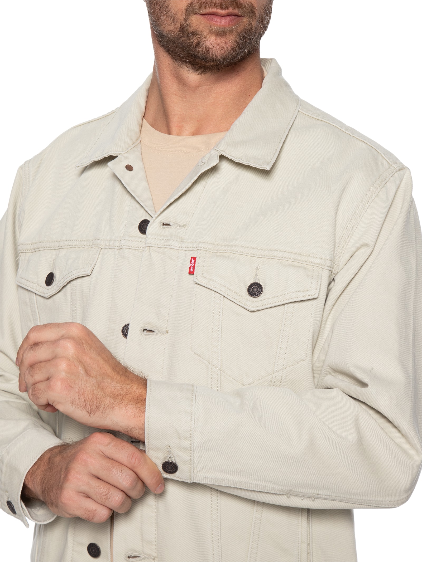 Jaqueta Masculina Relaxed Fit Truker Levi's Bege1
