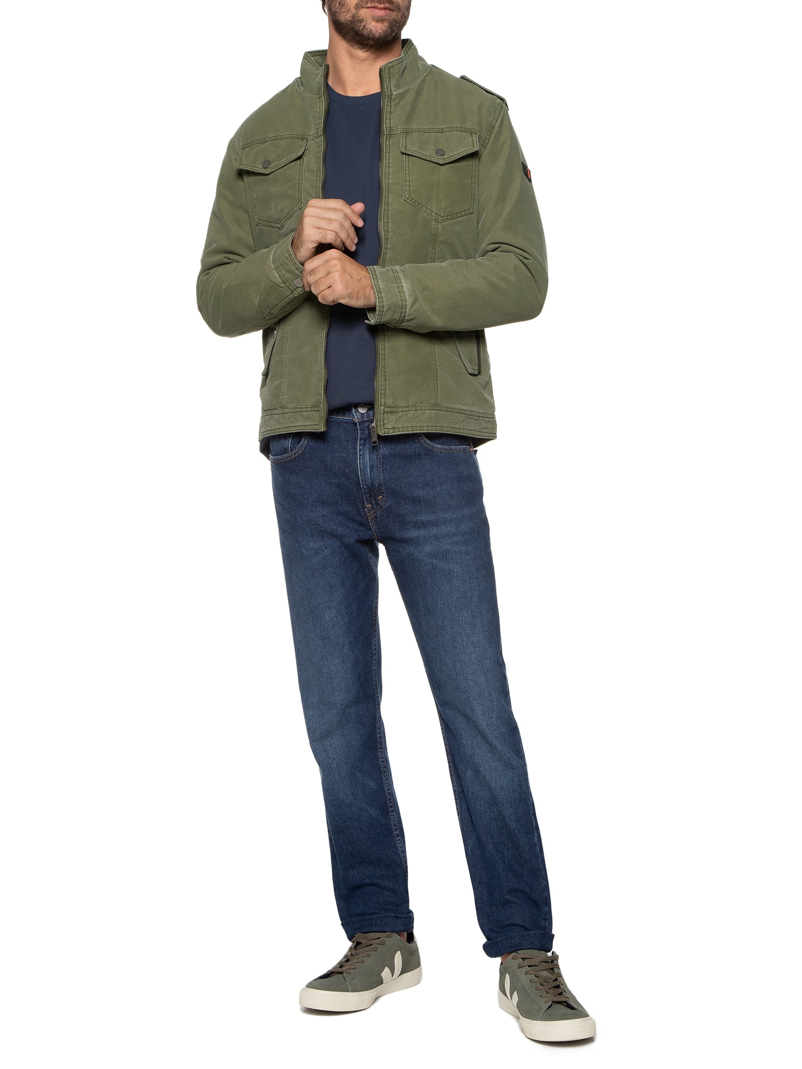 Jaqueta Masculina Stone Brushed - Verde - Jab