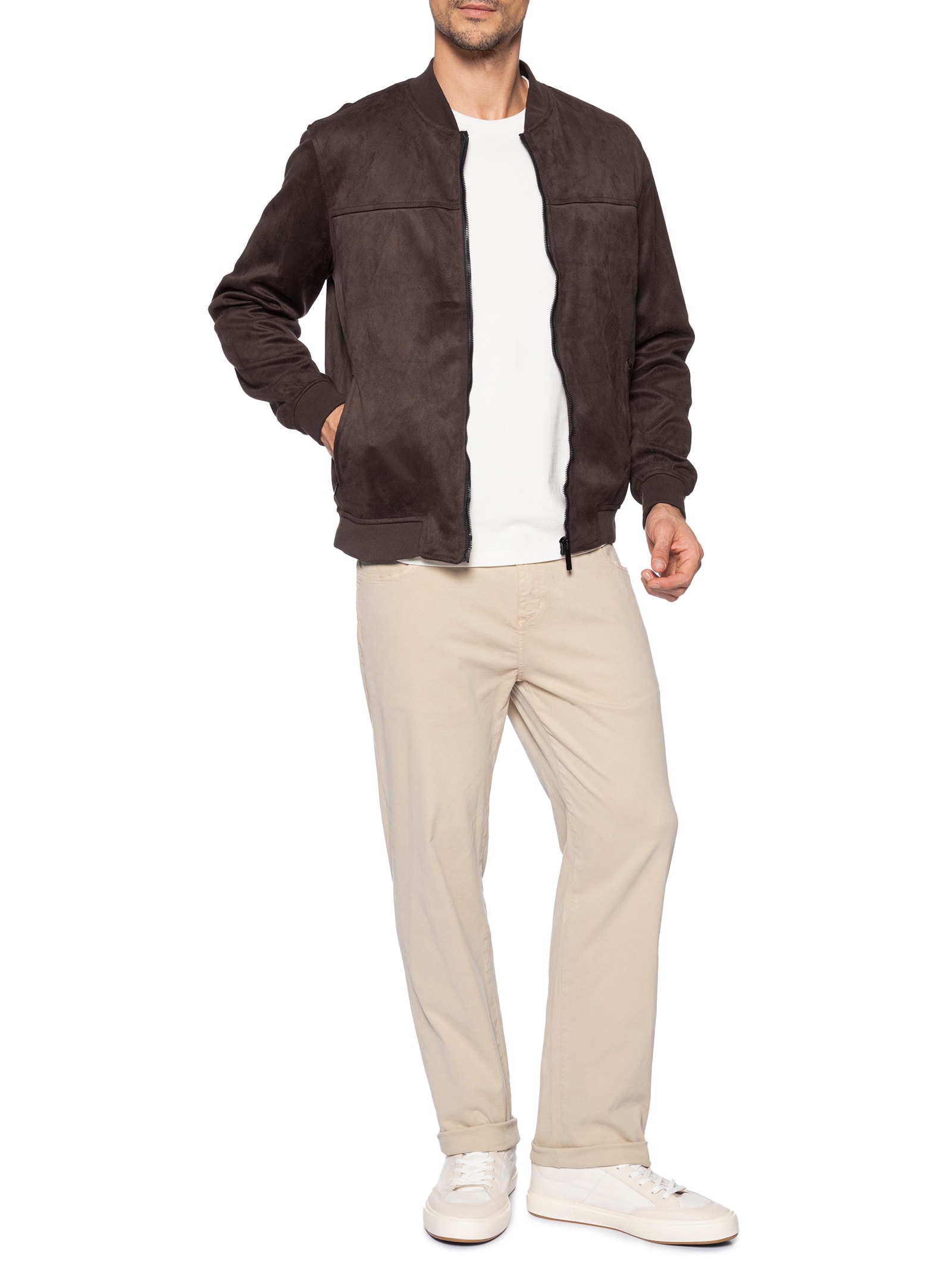 Jaqueta Masculina Suede Marrom Pineapple