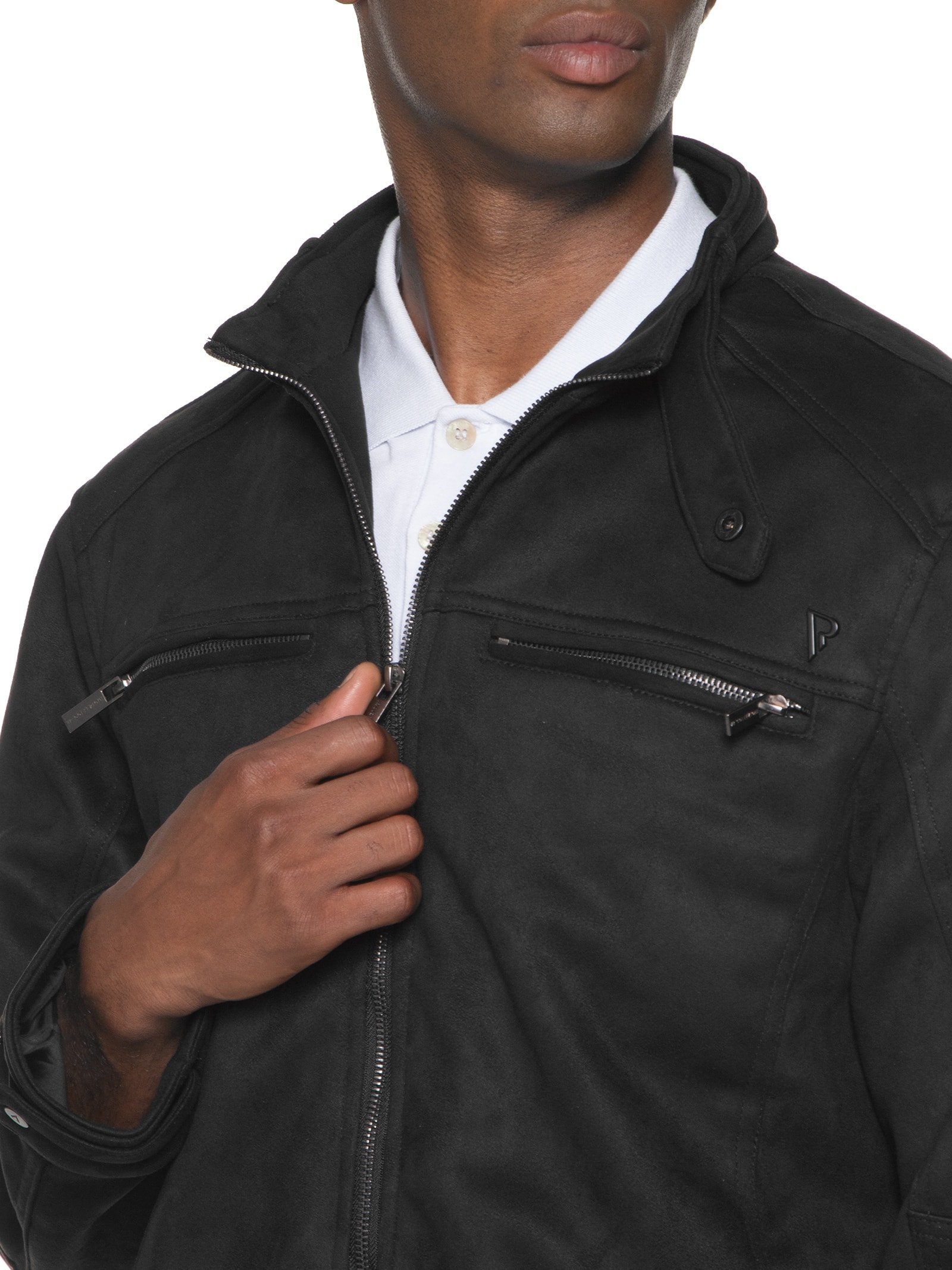 VR - Jaqueta Masculina Suede Rider With Pockets - Preto