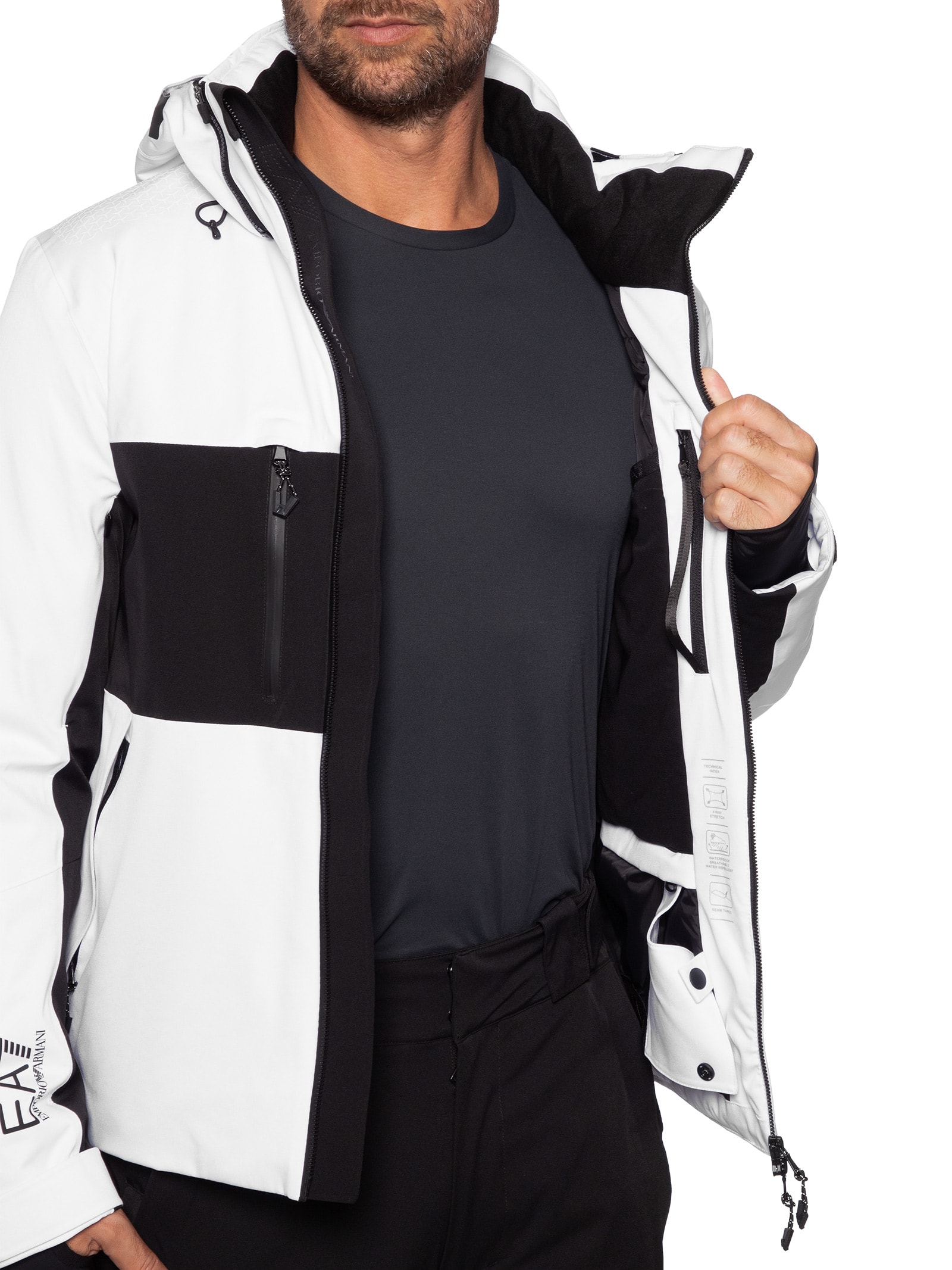 Jaqueta Masculina Technical Ski M Kitzbuhel Protectum7 Colorblock – Preto Ea7 Emporio Armani