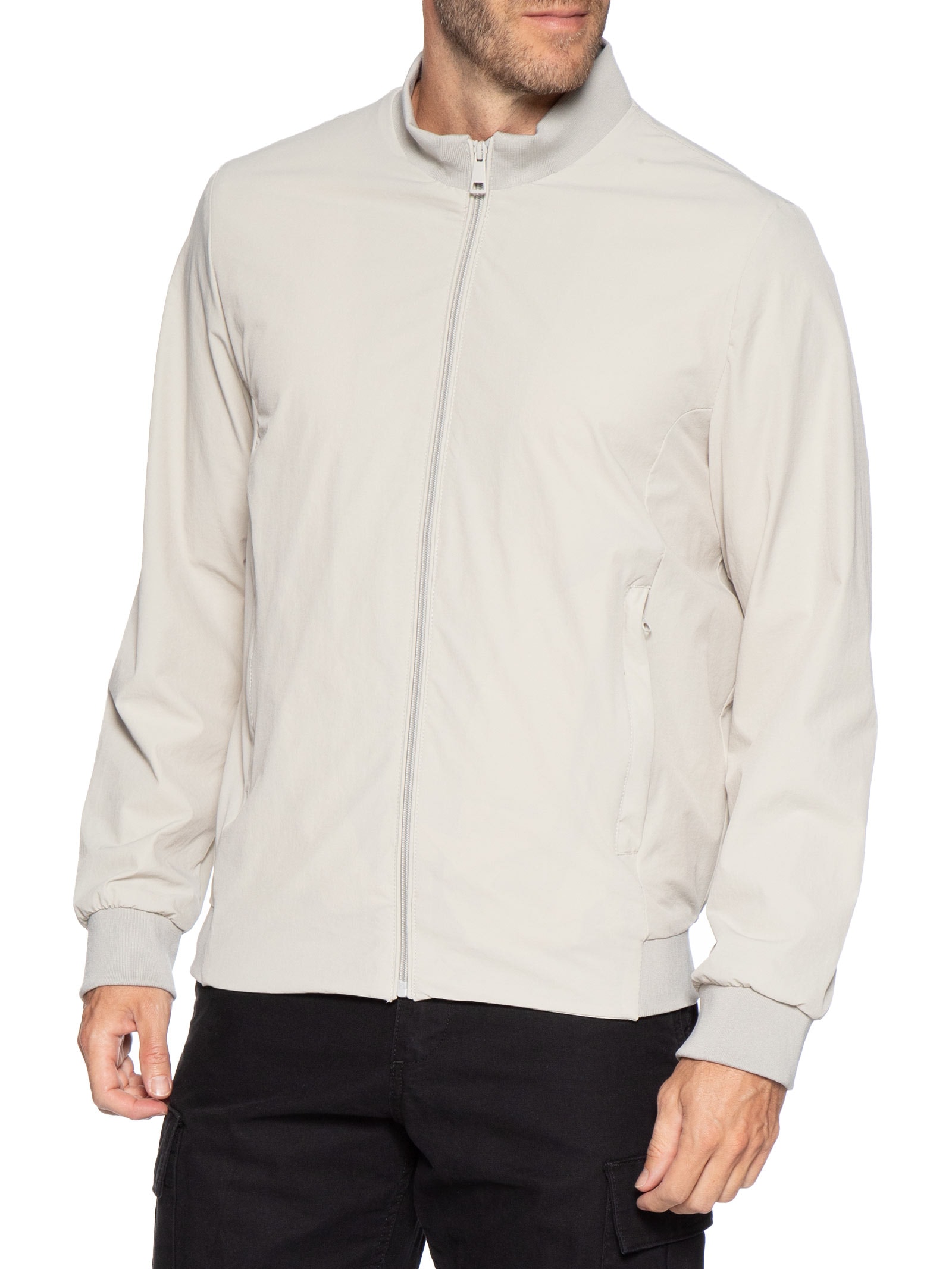 Jaqueta Masculina Tecido Tech Cinza Basiq Men