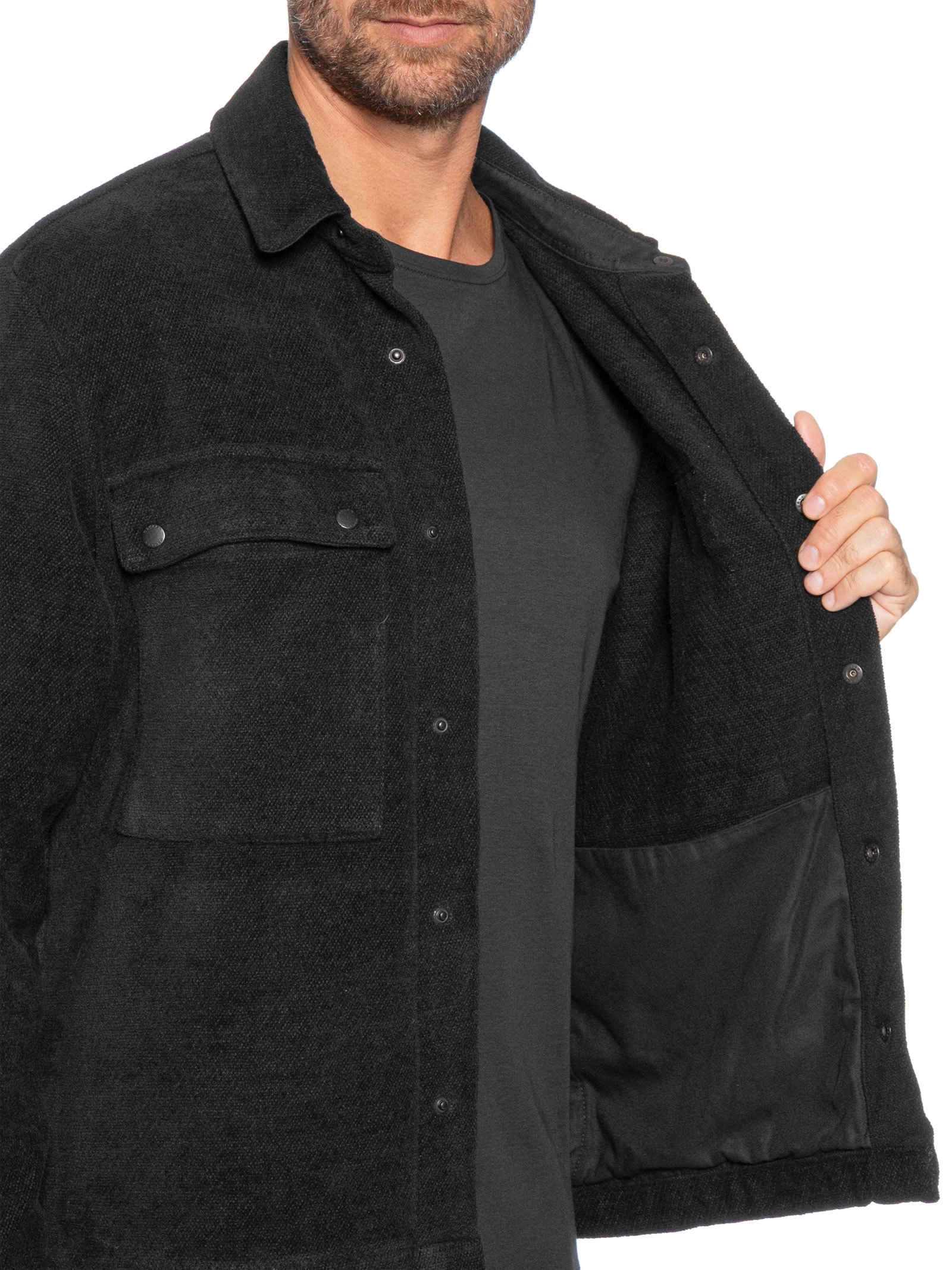 Jaqueta Masculina Tweed Cotton Texture – Preto Osklen