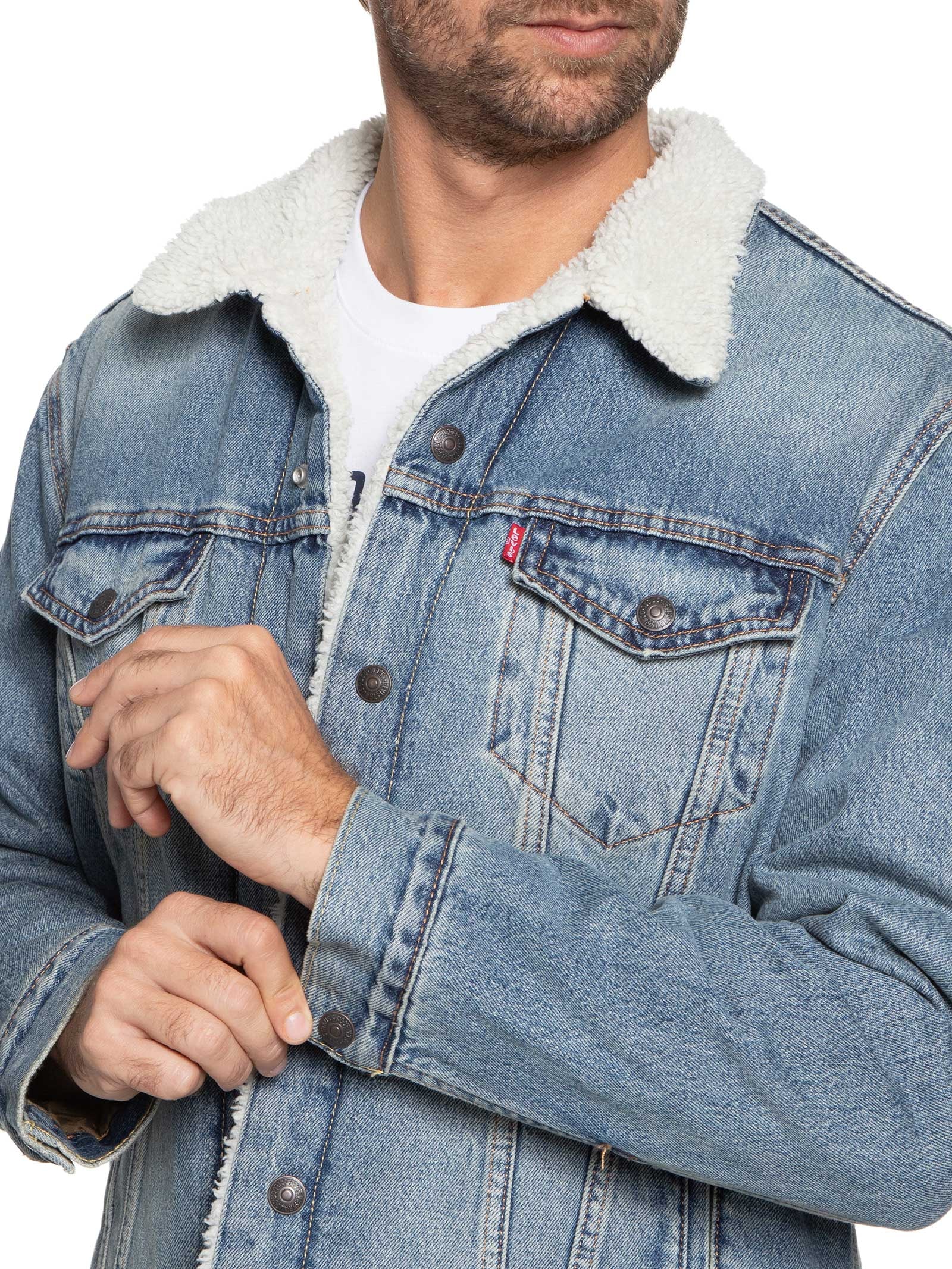 Levi'S - Jaqueta Masculina Type 3 Sherpa Trucker - Azul