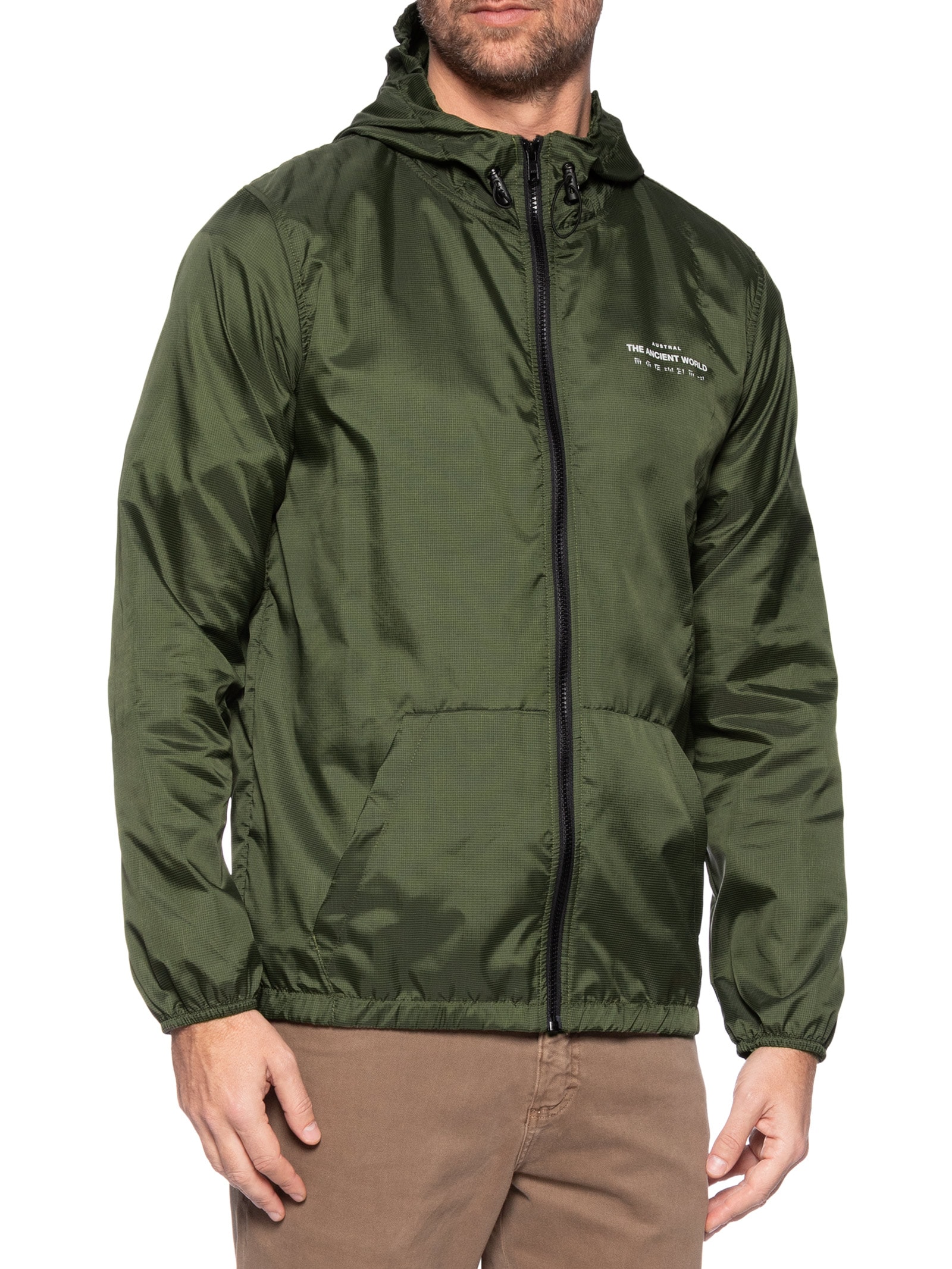 Austral - Jaqueta Masculina Windbreaker Ancient World - Verde
