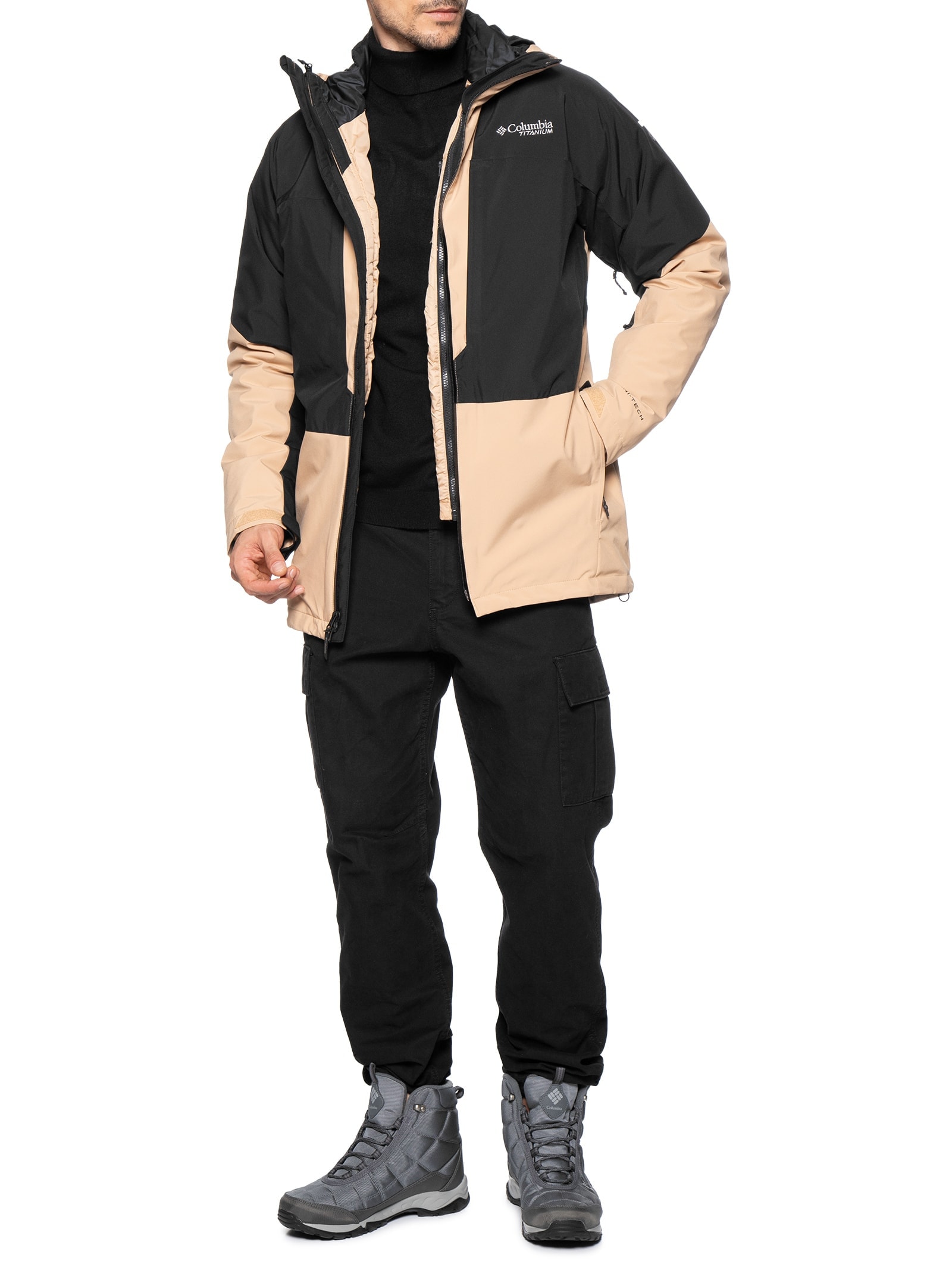 Jaqueta Masculina Winter District II Interchange Com Capuz Bege Columbia