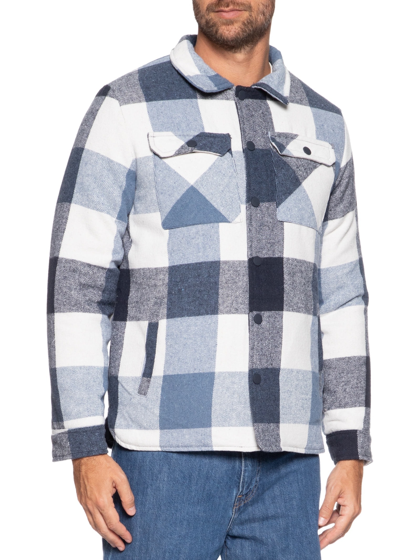 Jaqueta Masculina Xadrez Azul Basiq Men