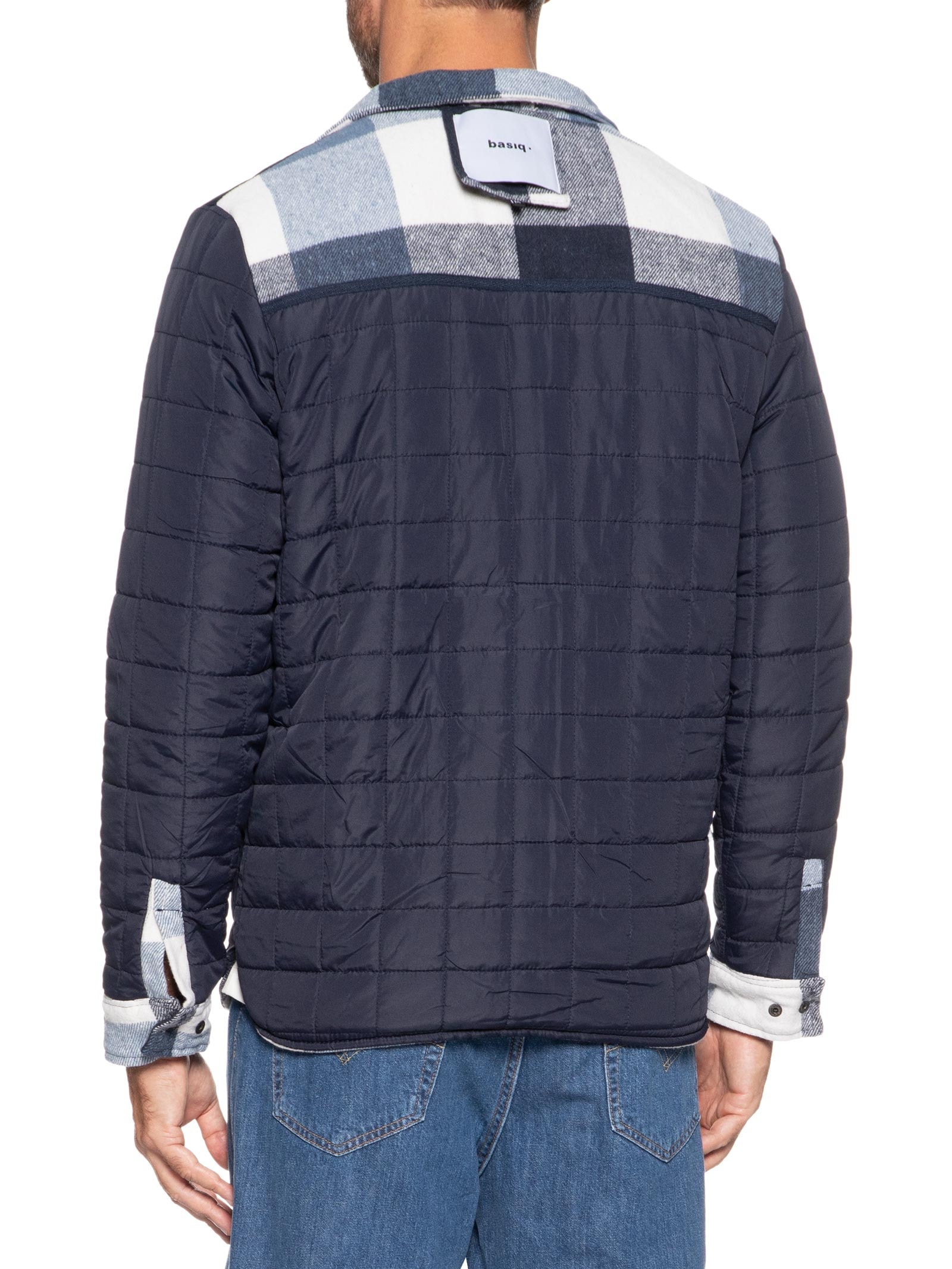 Jaqueta Masculina Xadrez Azul Basiq Men
