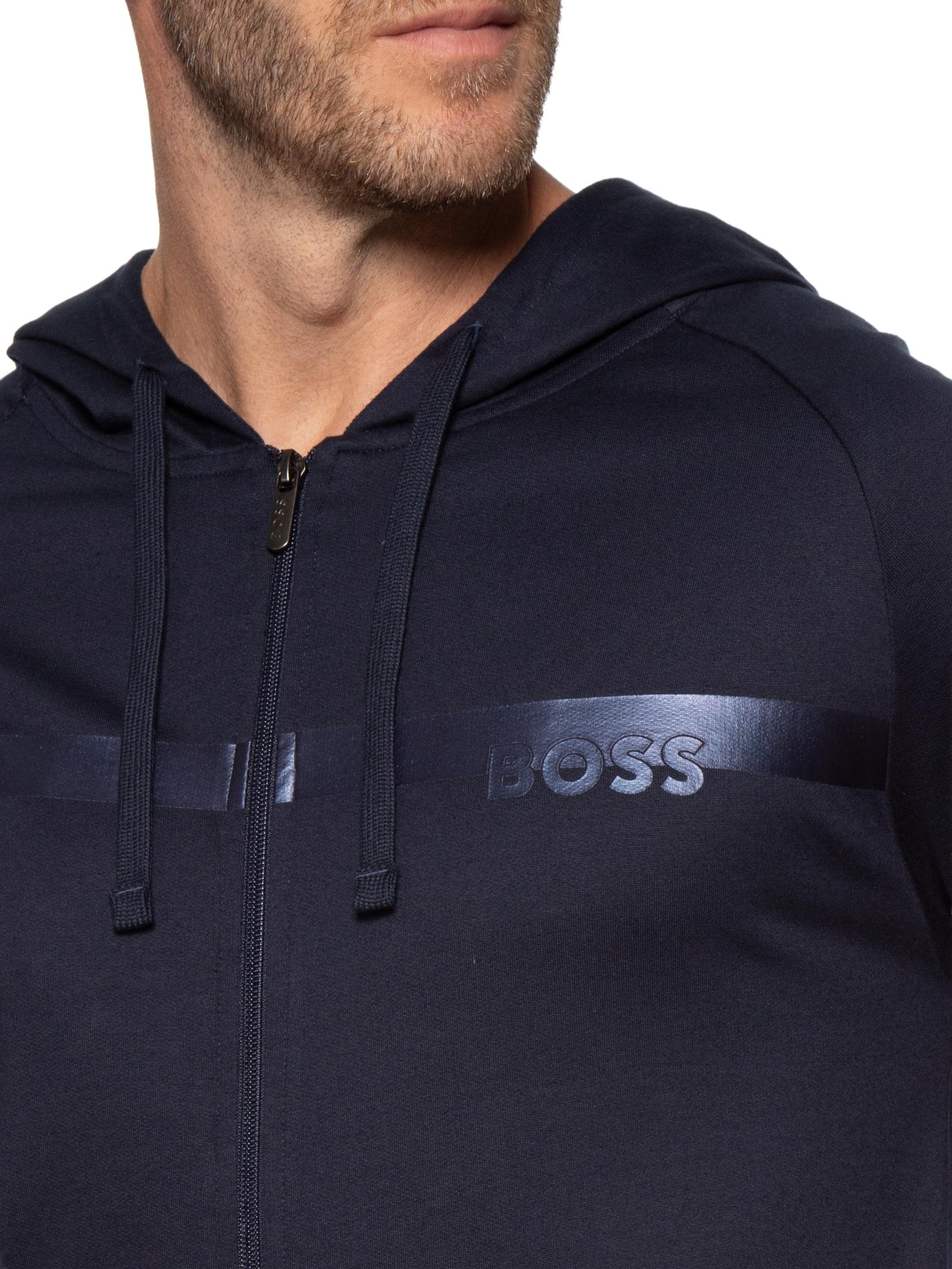 Jaqueta Masculina Zipped Authentic H Azul Boss