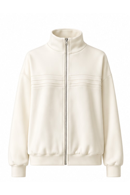 Jaqueta Moletom Linhas Off White - Branco