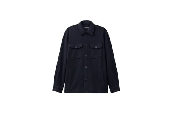 Jaqueta Overshirt Com Botões e Efeito Lã - Azul