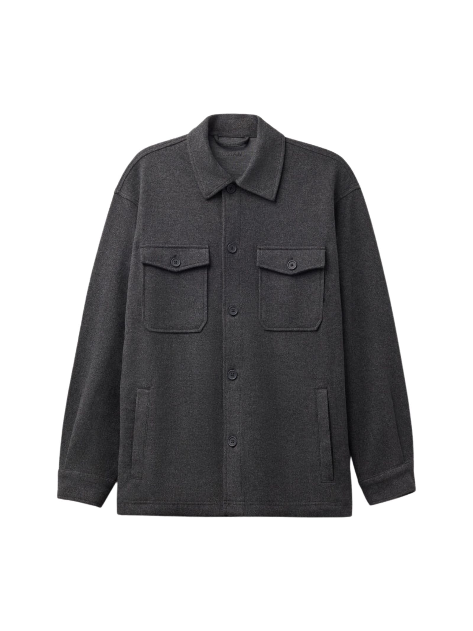 Jaqueta Overshirt Com Botões e Efeito Lã Cinza Intimissimi