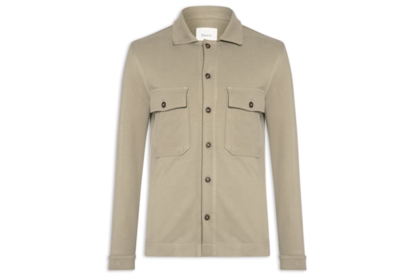 Jaqueta Overshirt Masculina Malha Stelvio - Bege