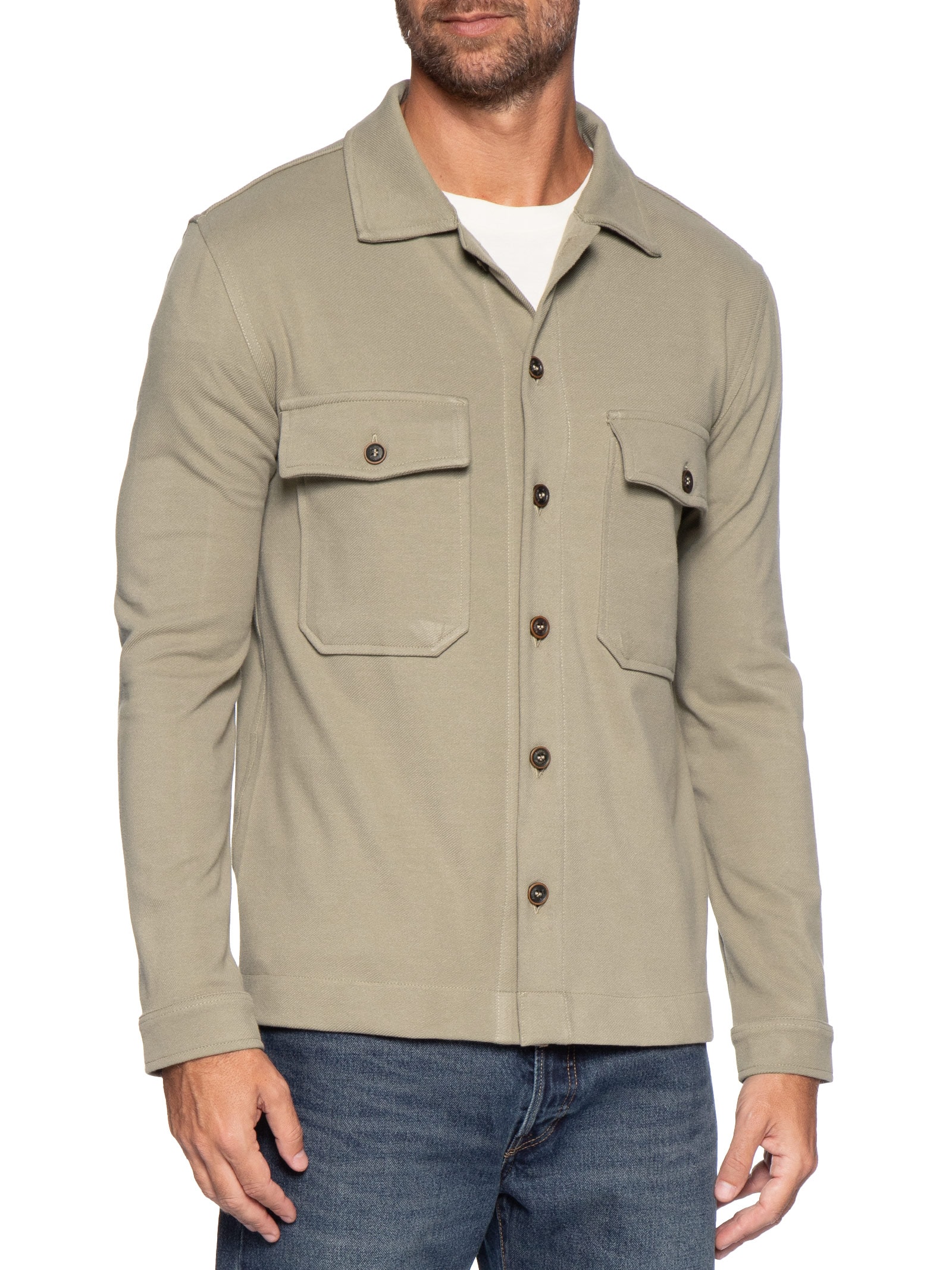 Jaqueta Overshirt Masculina Malha Stelvio Bege Austral