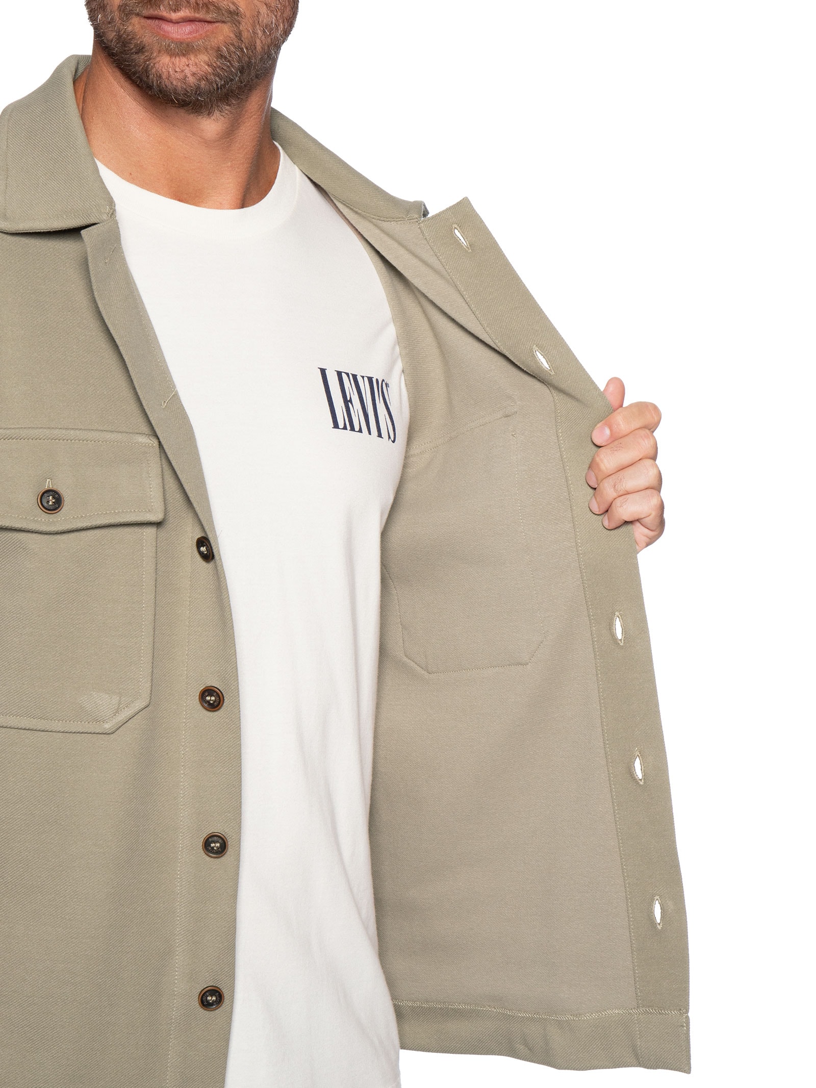 Jaqueta Overshirt Masculina Malha Stelvio Bege Austral