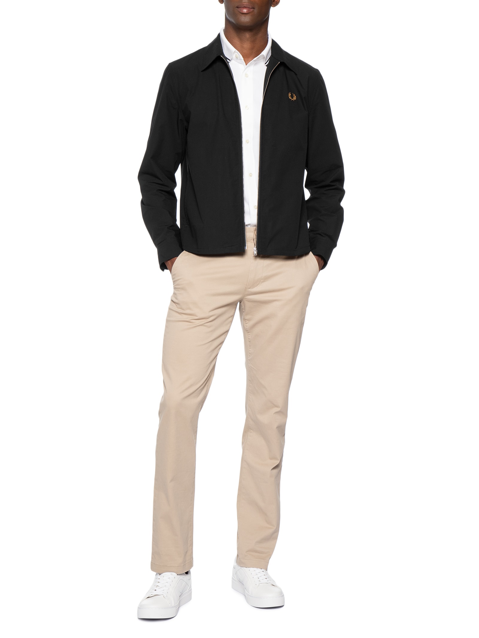 Jaqueta Overshirt Masculina Poplin Preto Fred Perry