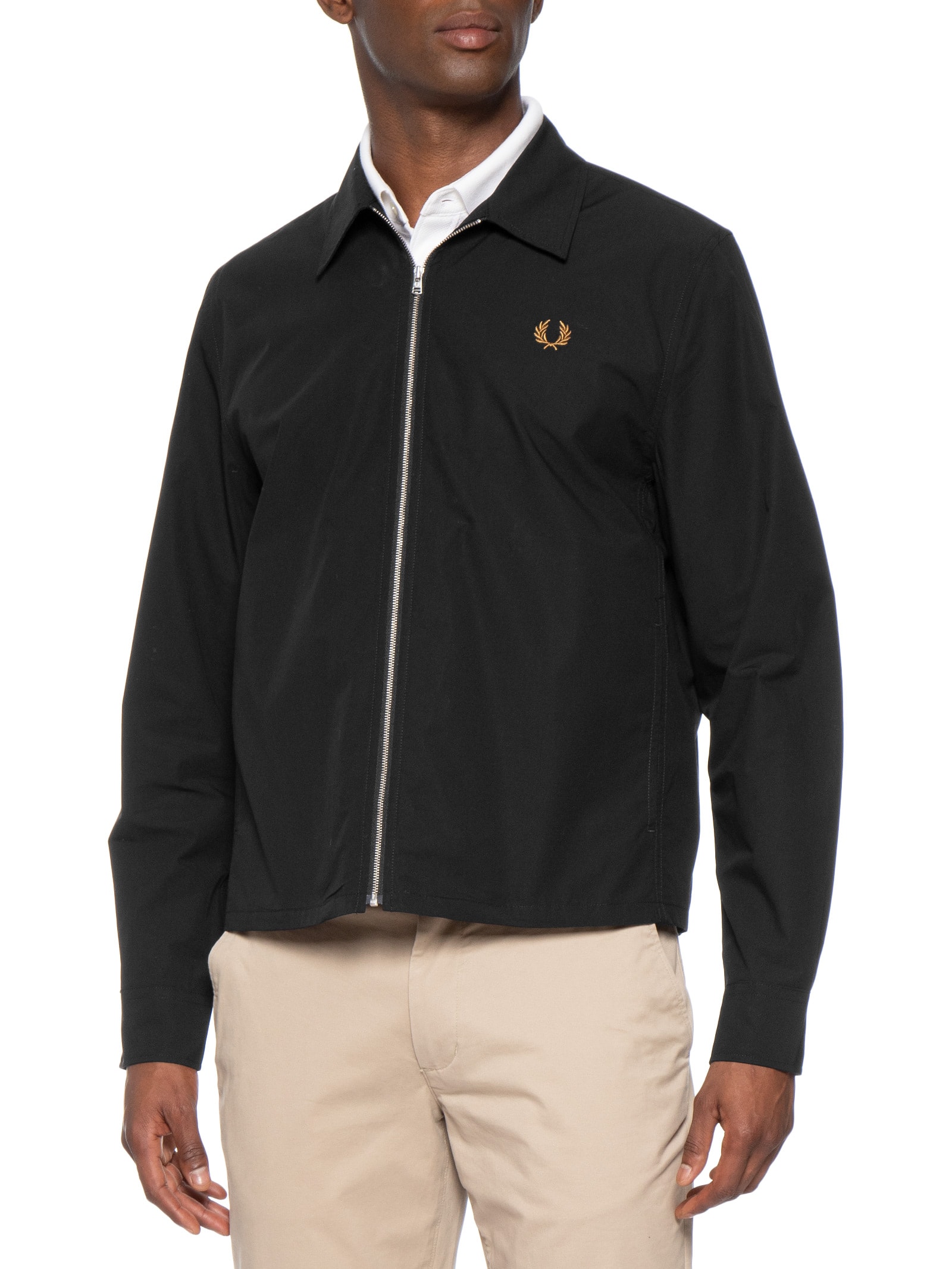 Jaqueta Overshirt Masculina Poplin Preto Fred Perry
