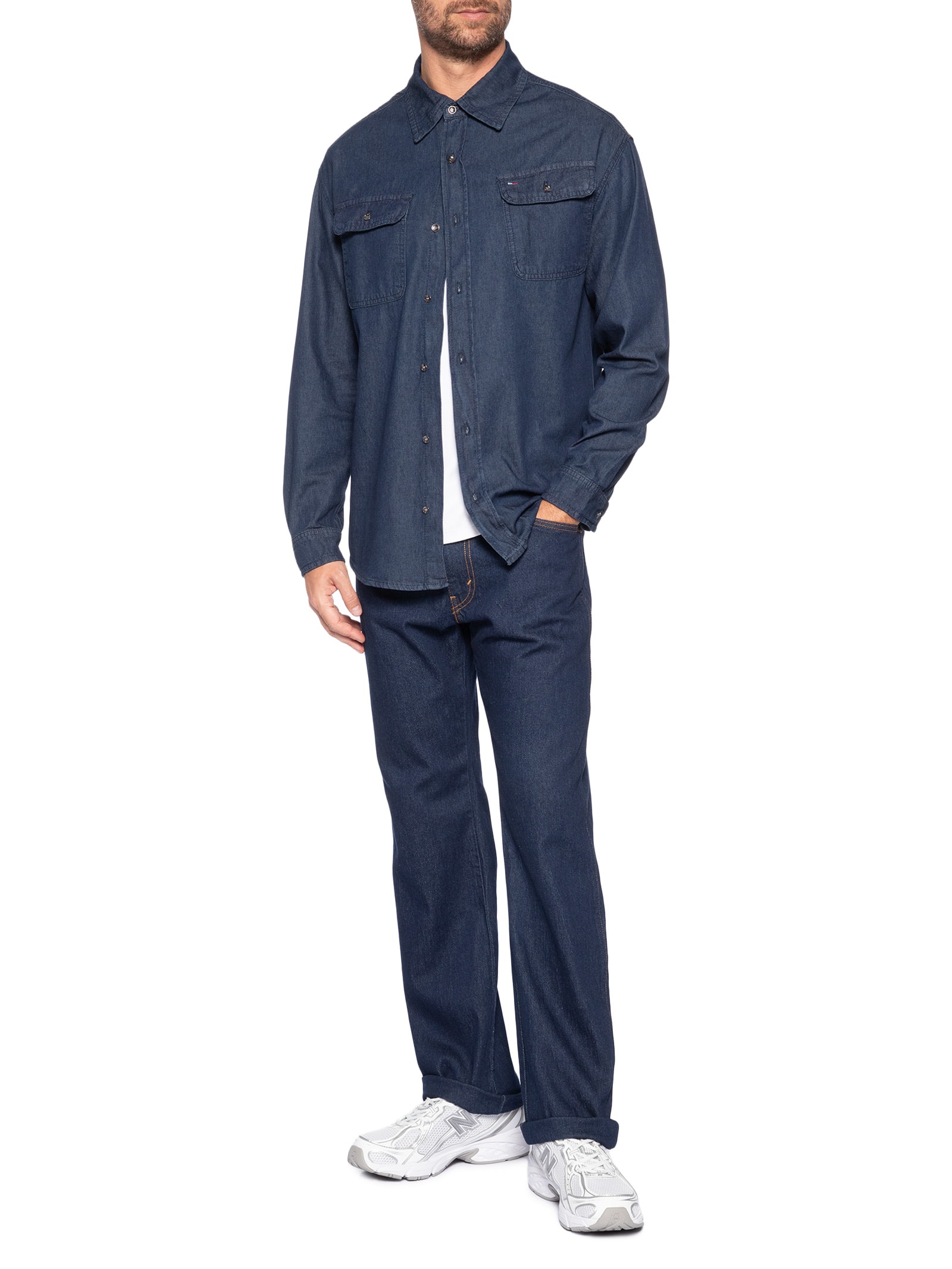 Jaqueta Overshirt Masculina Relaxed Fit Denim Dark Azul Tommy Jeans