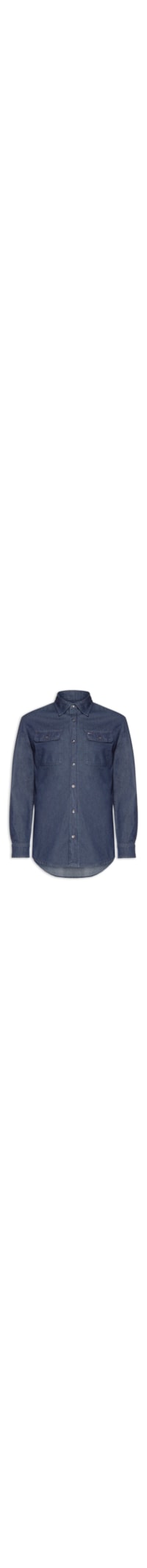 Jaqueta Overshirt Masculina Relaxed Fit Denim Dark - Azul