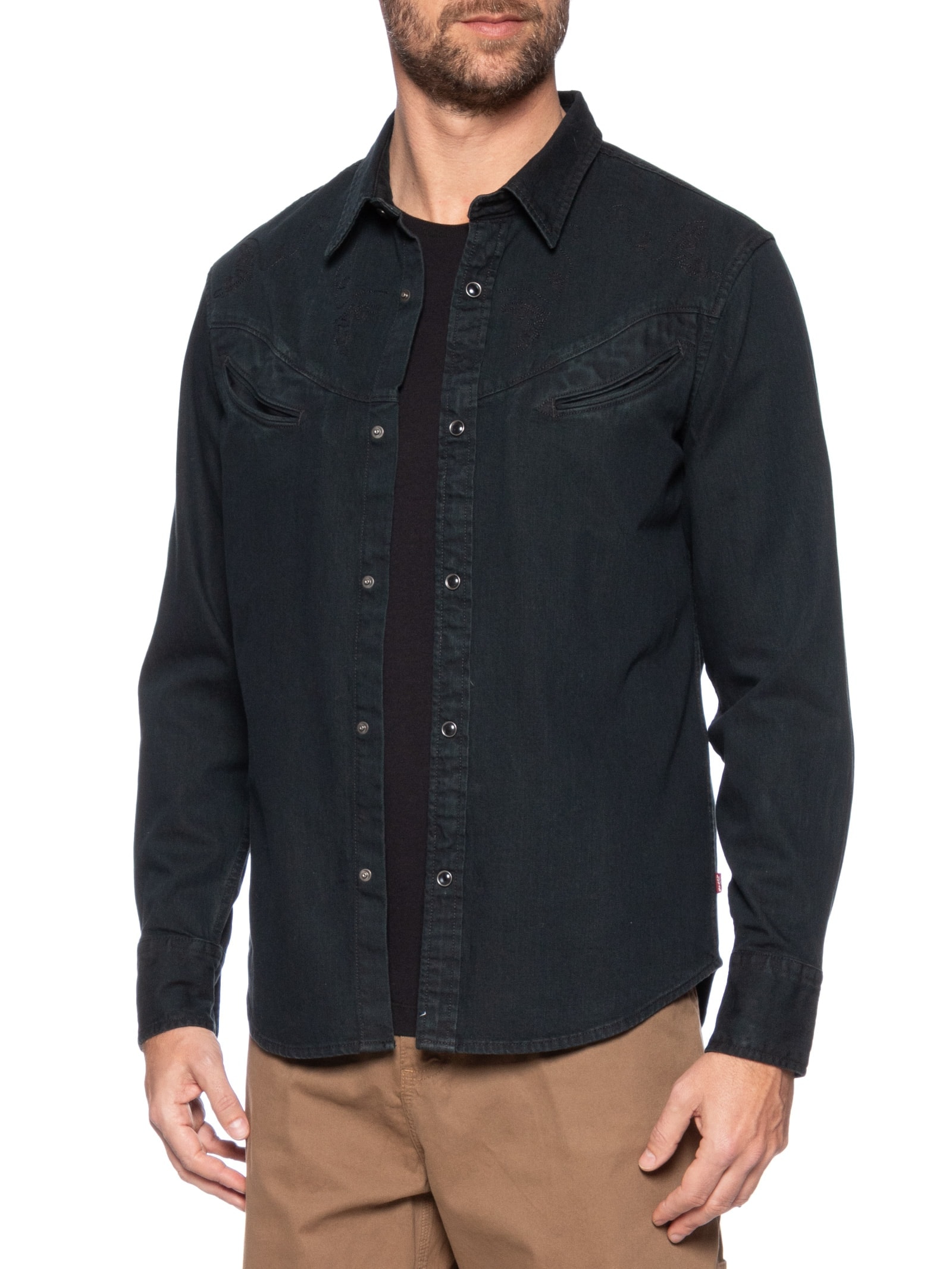 Jaqueta Overshirt Masculina Smiley Western Preto Levi's