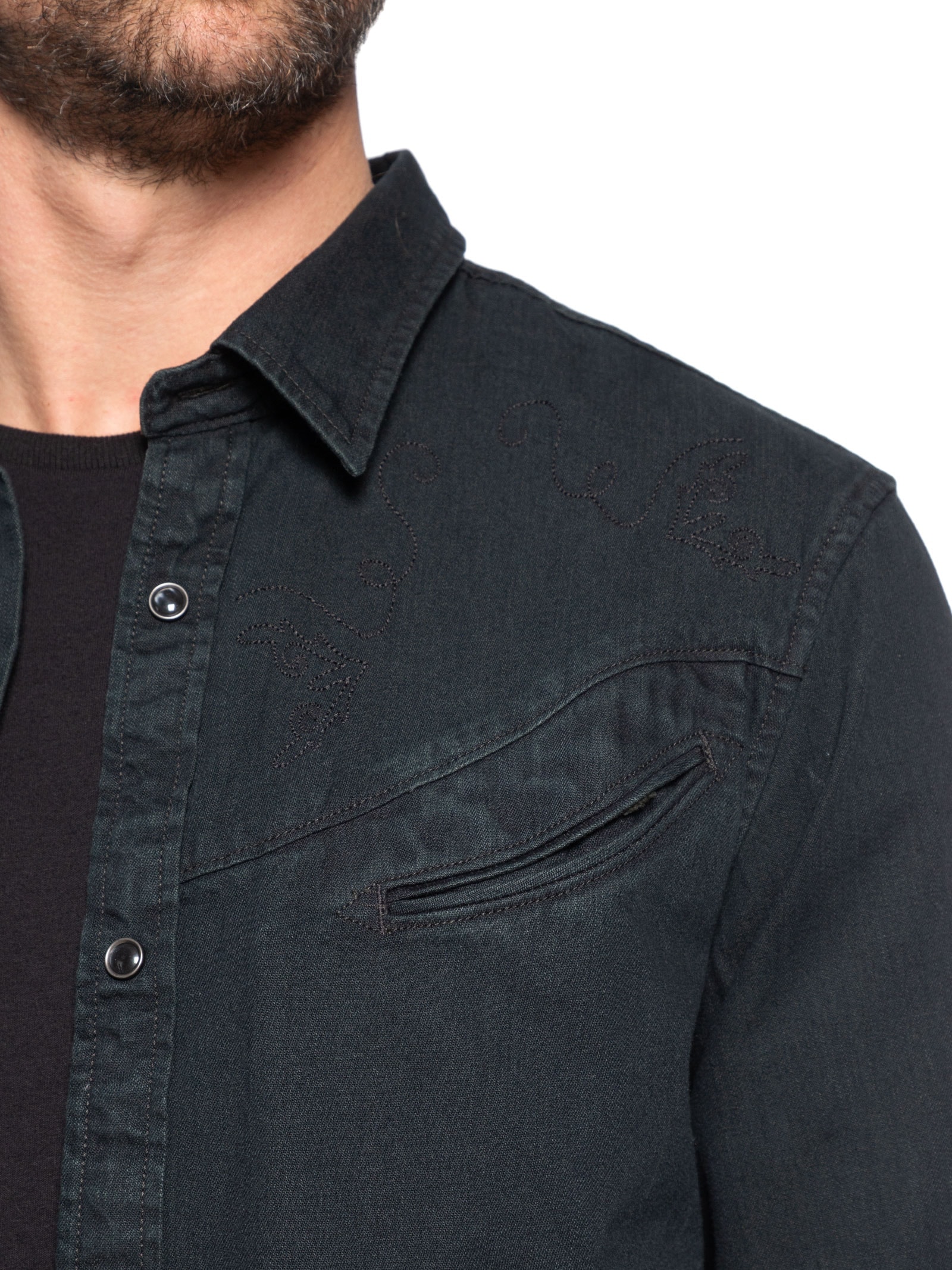 Jaqueta Overshirt Masculina Smiley Western Preto Levi's