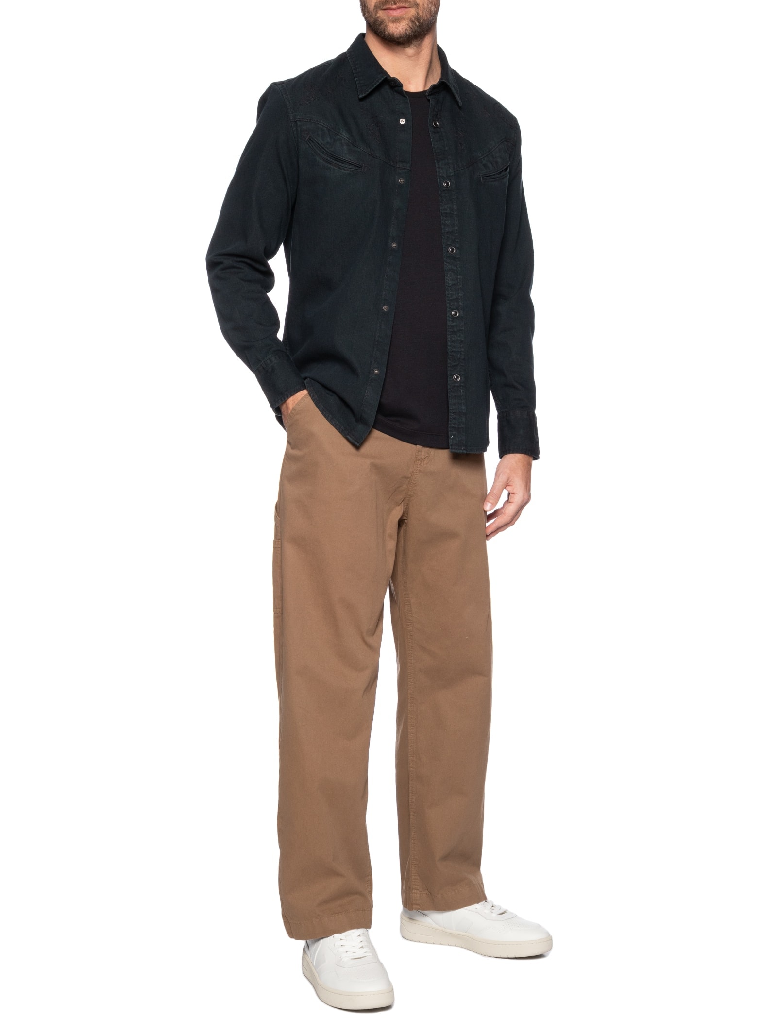 Jaqueta Overshirt Masculina Smiley Western Preto Levi's