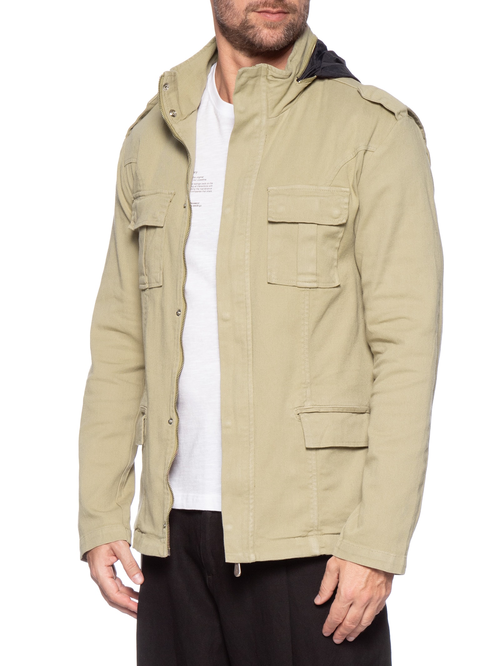 Jaqueta Parka Masculina Pockets Gola Alta Marrom Osklen